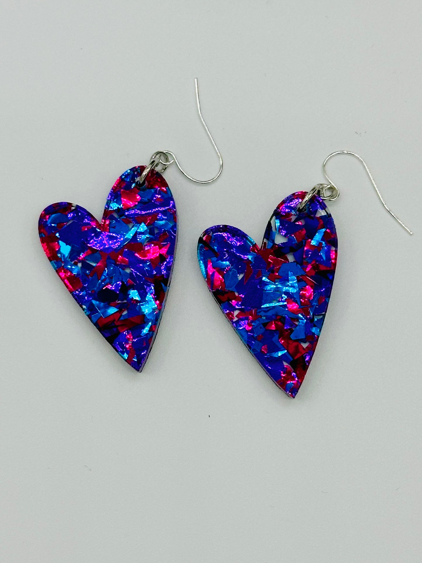 Rave Party Confetti Heart Earrings