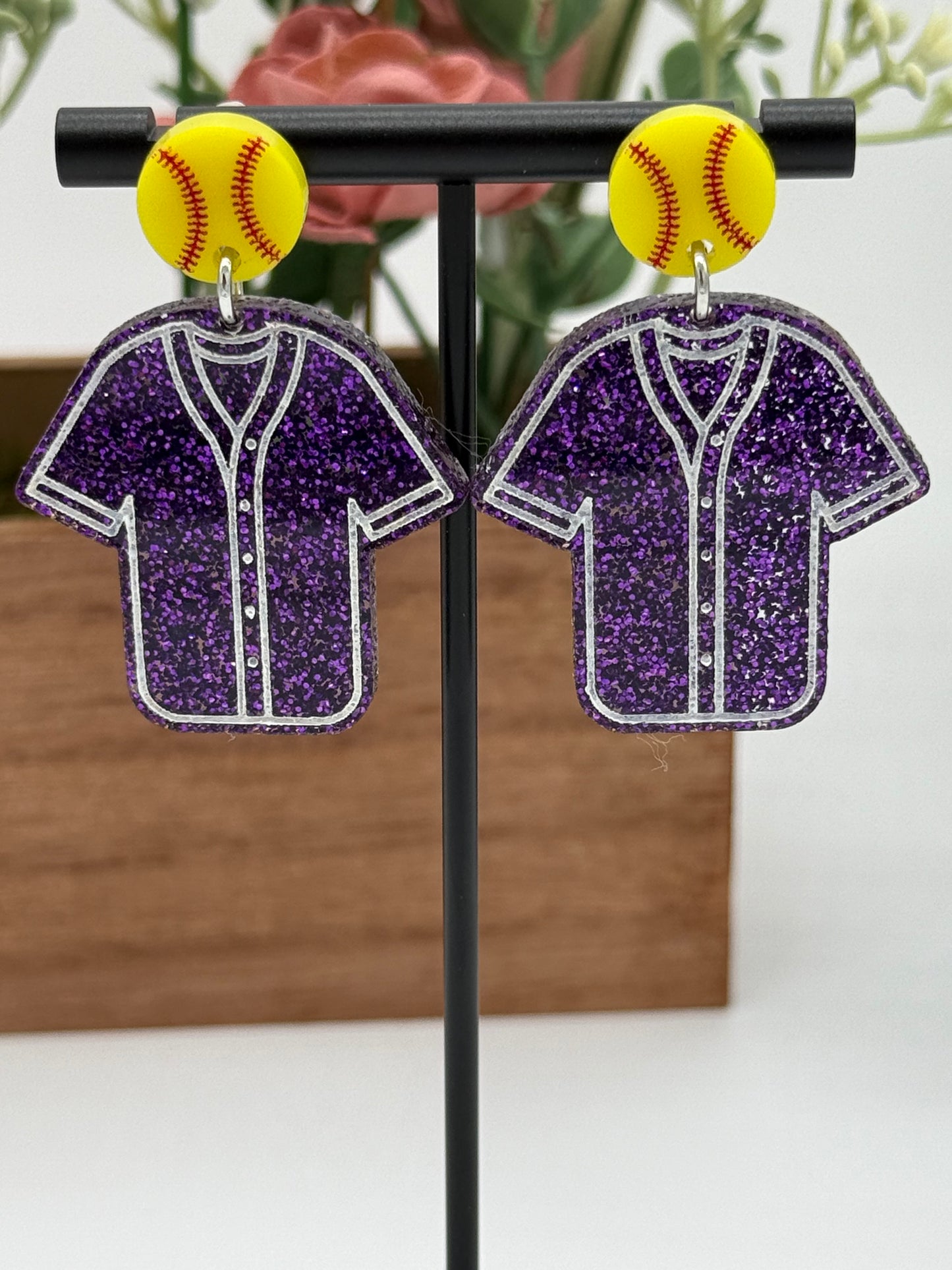 Custom Softball Jersey Earrings