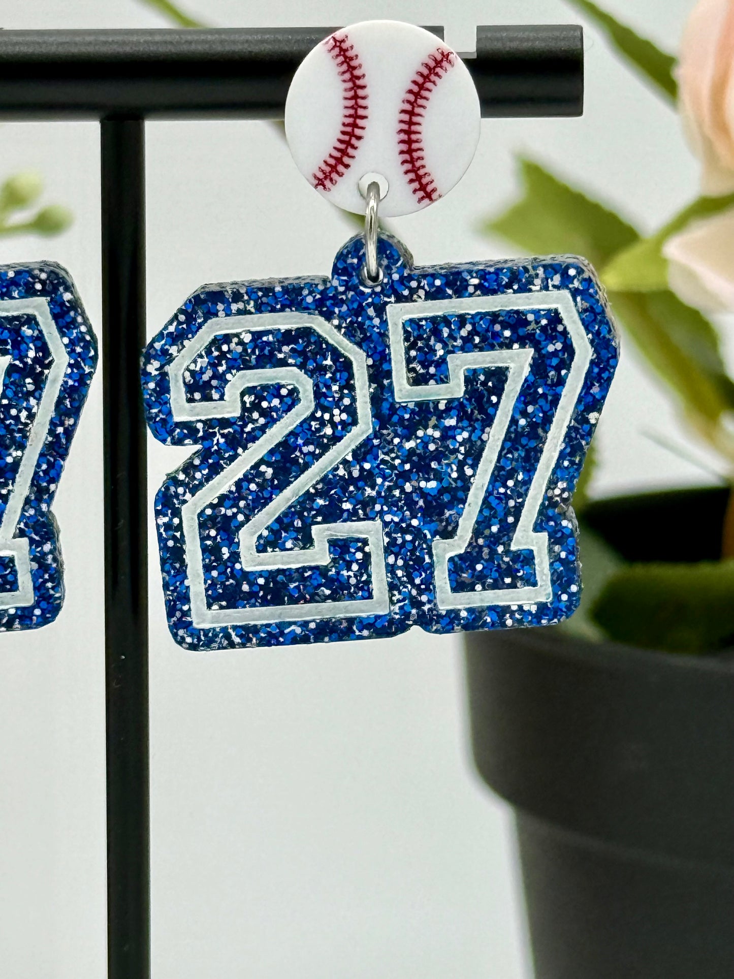 Custom Baseball Number Earrings
