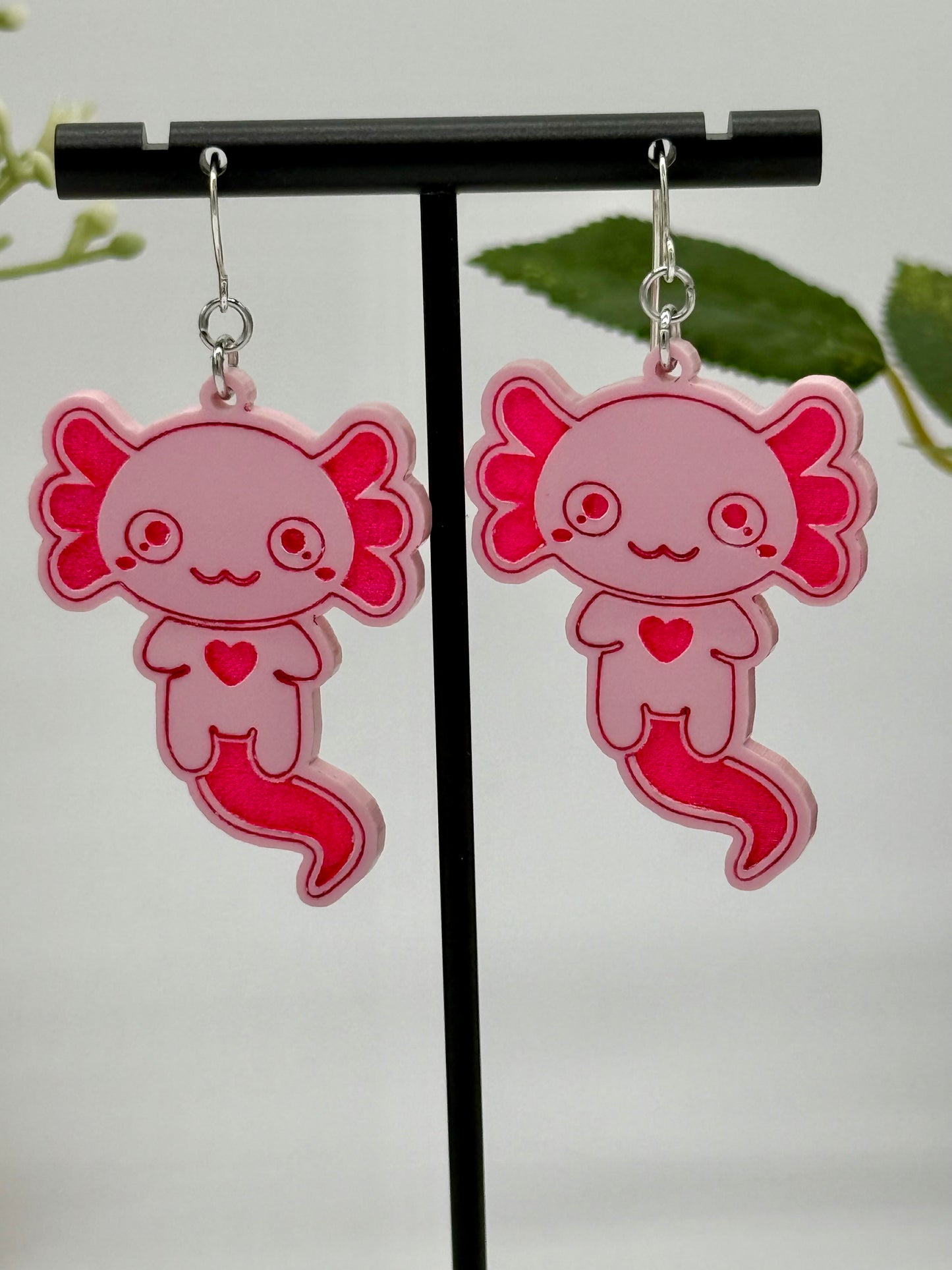 Axolotl Dangle Earrings--Large