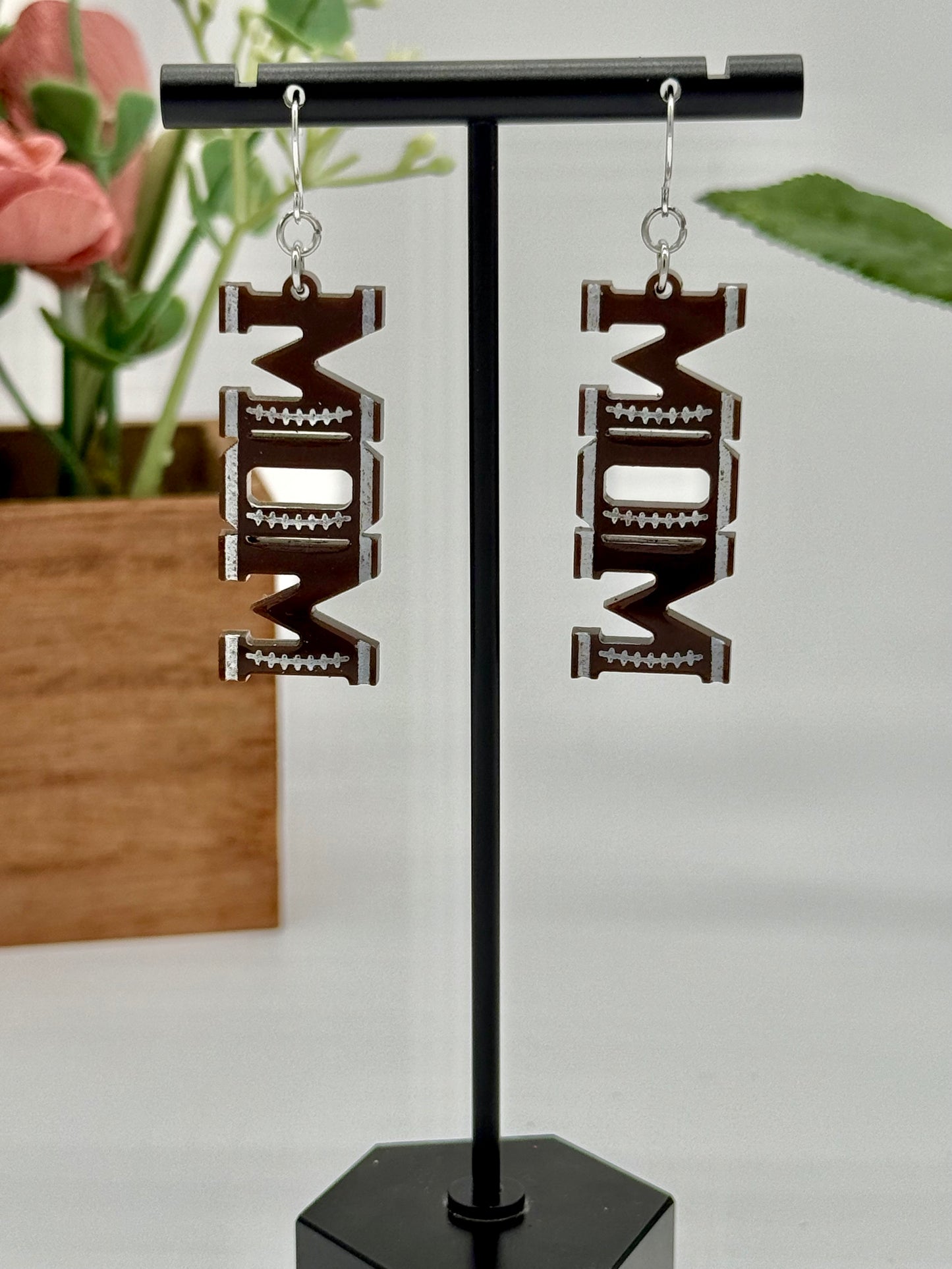 Football Mom Dangle Earrings