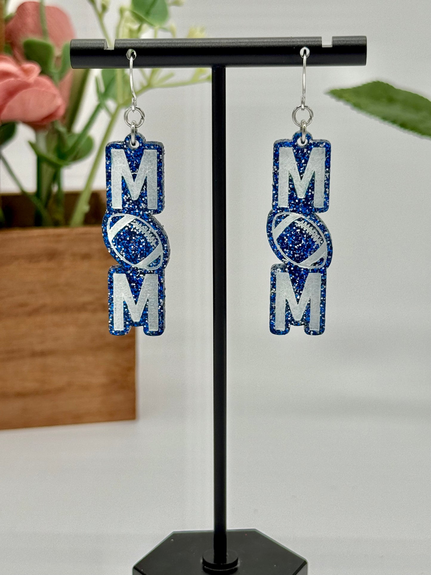 Custom Football Mom Dangle Earrings