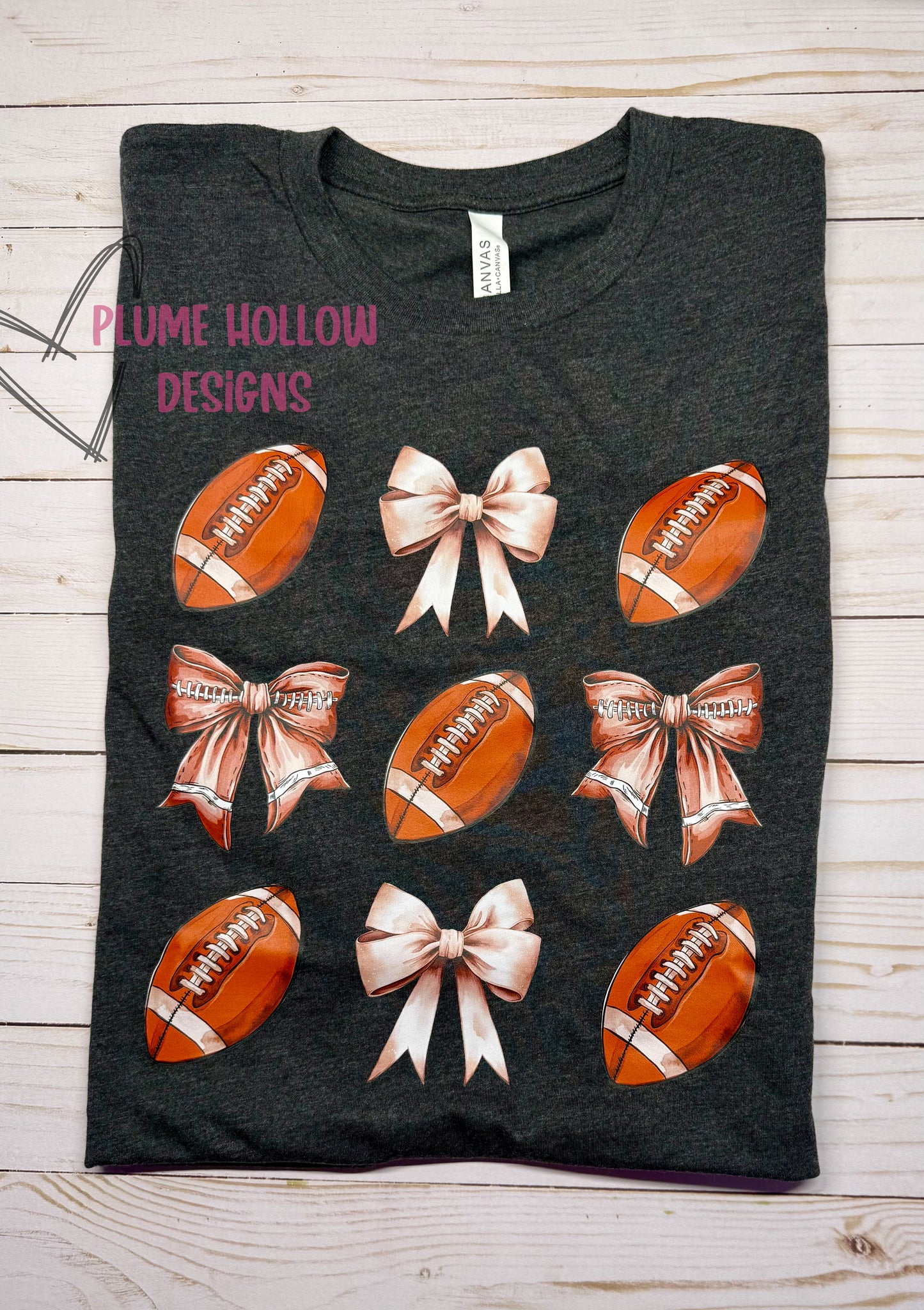 Football & Bow T-Shirt