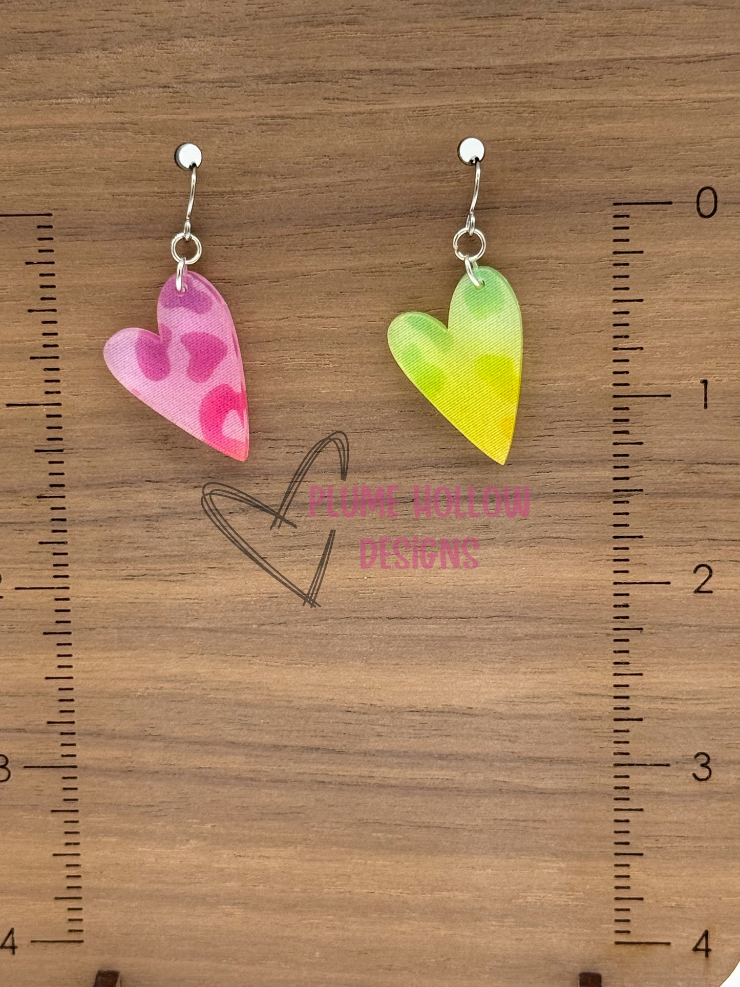 Rainbow Leopard Small Heart Earrings
