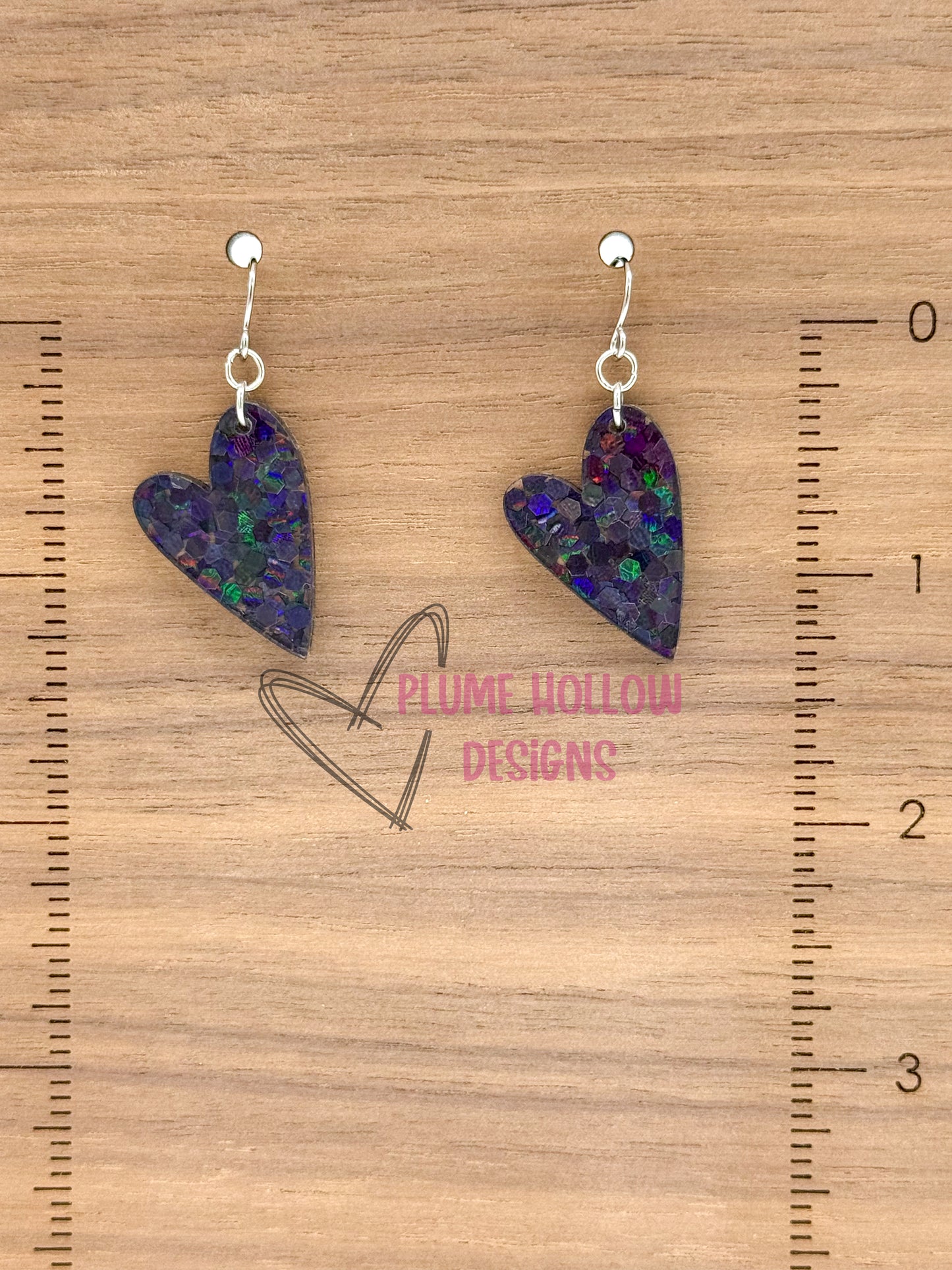 Onyx Chunky Confetti Small Heart Earrings