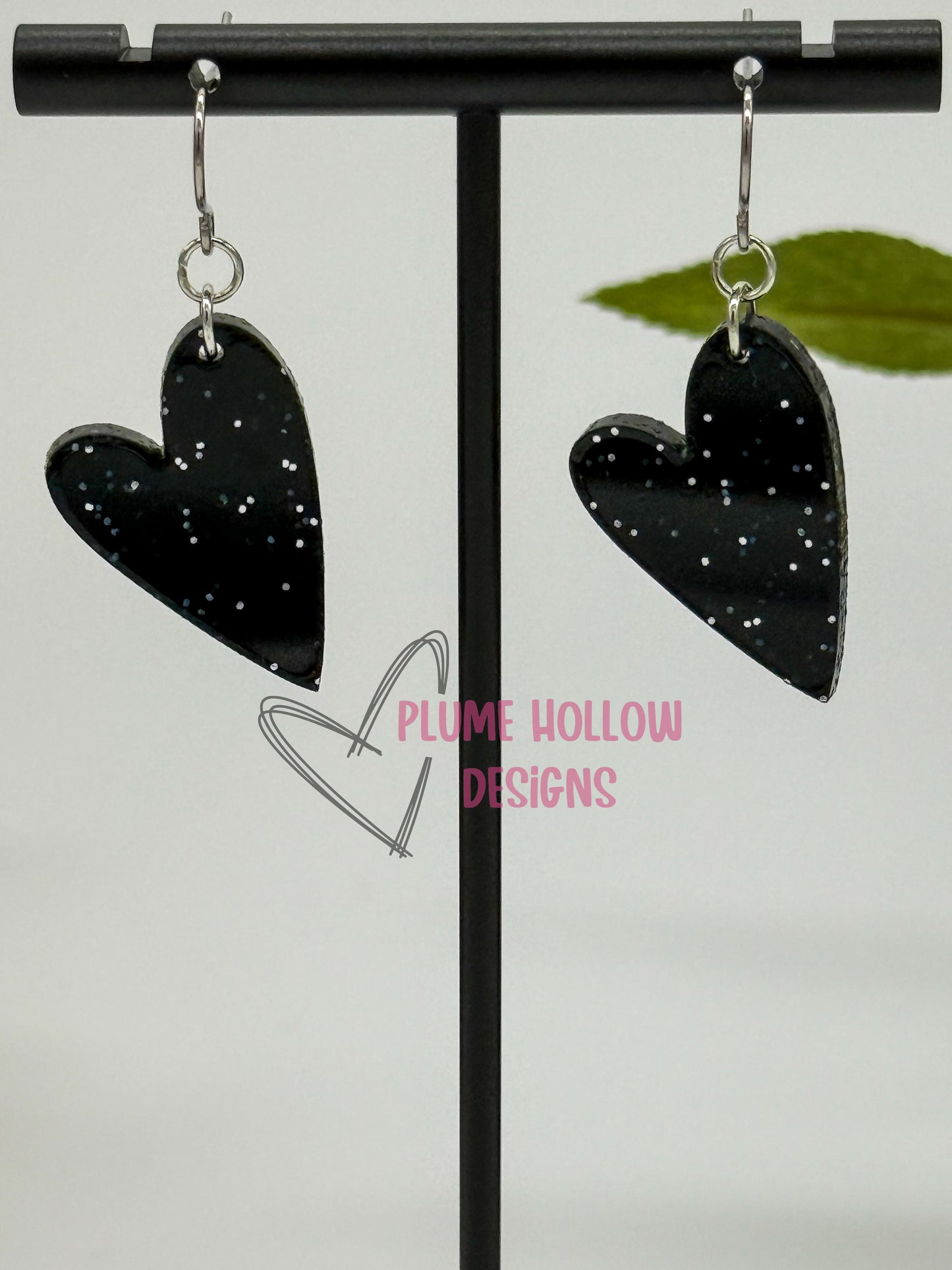 Outer Space Small Heart Earrings