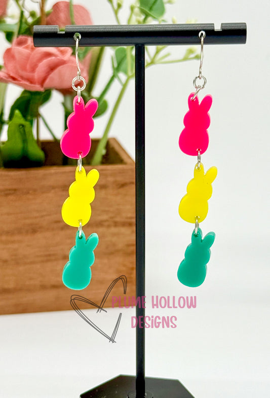 3 Bunny Dangle Earrings