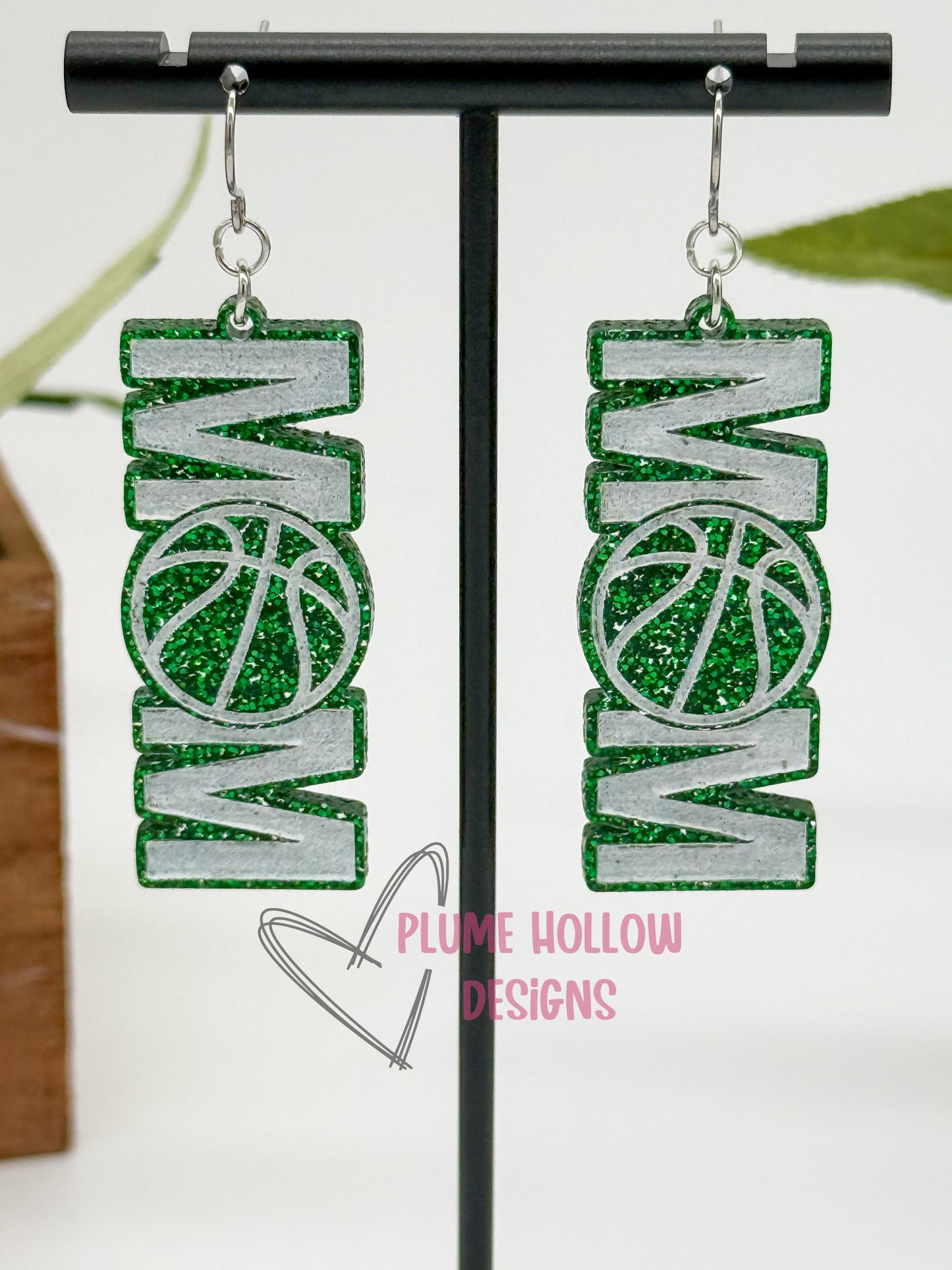 Custom Basketball Mom Dangle Earrings