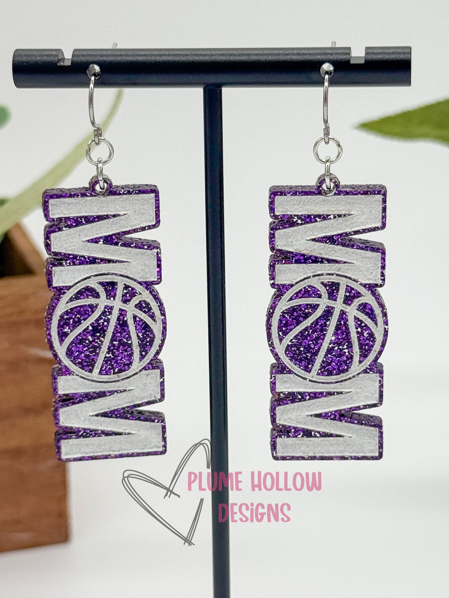 Custom Basketball Mom Dangle Earrings