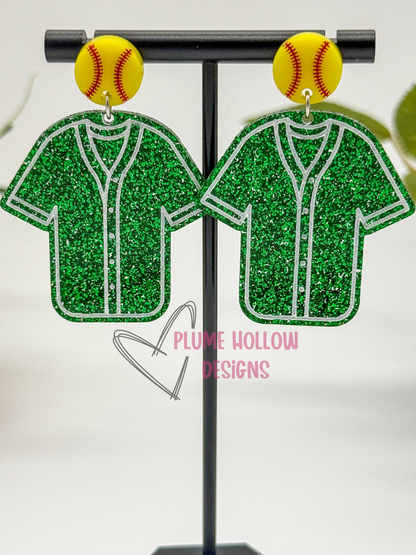 Custom Softball Jersey Earrings