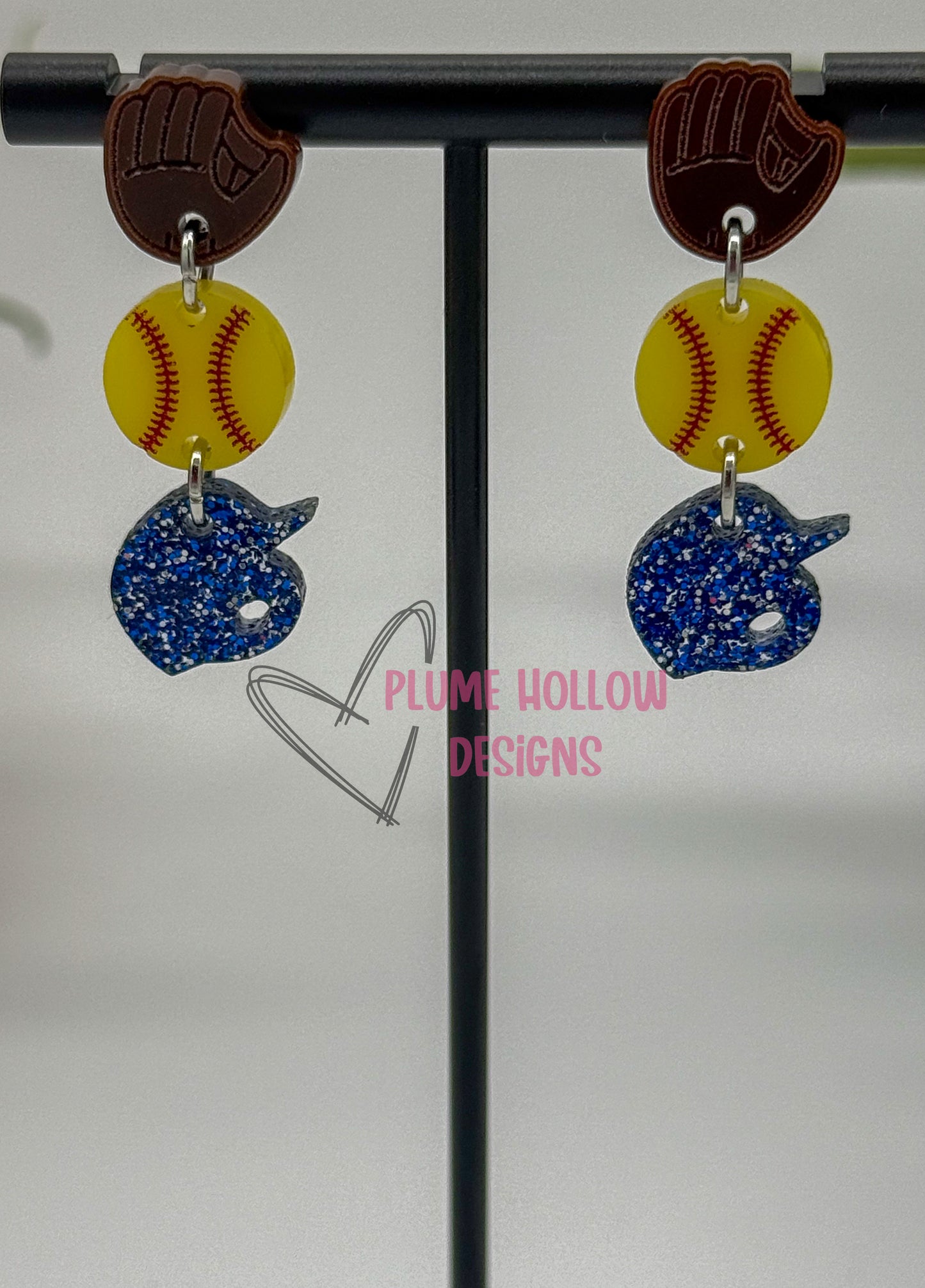 Custom Softball Dangle Earrings