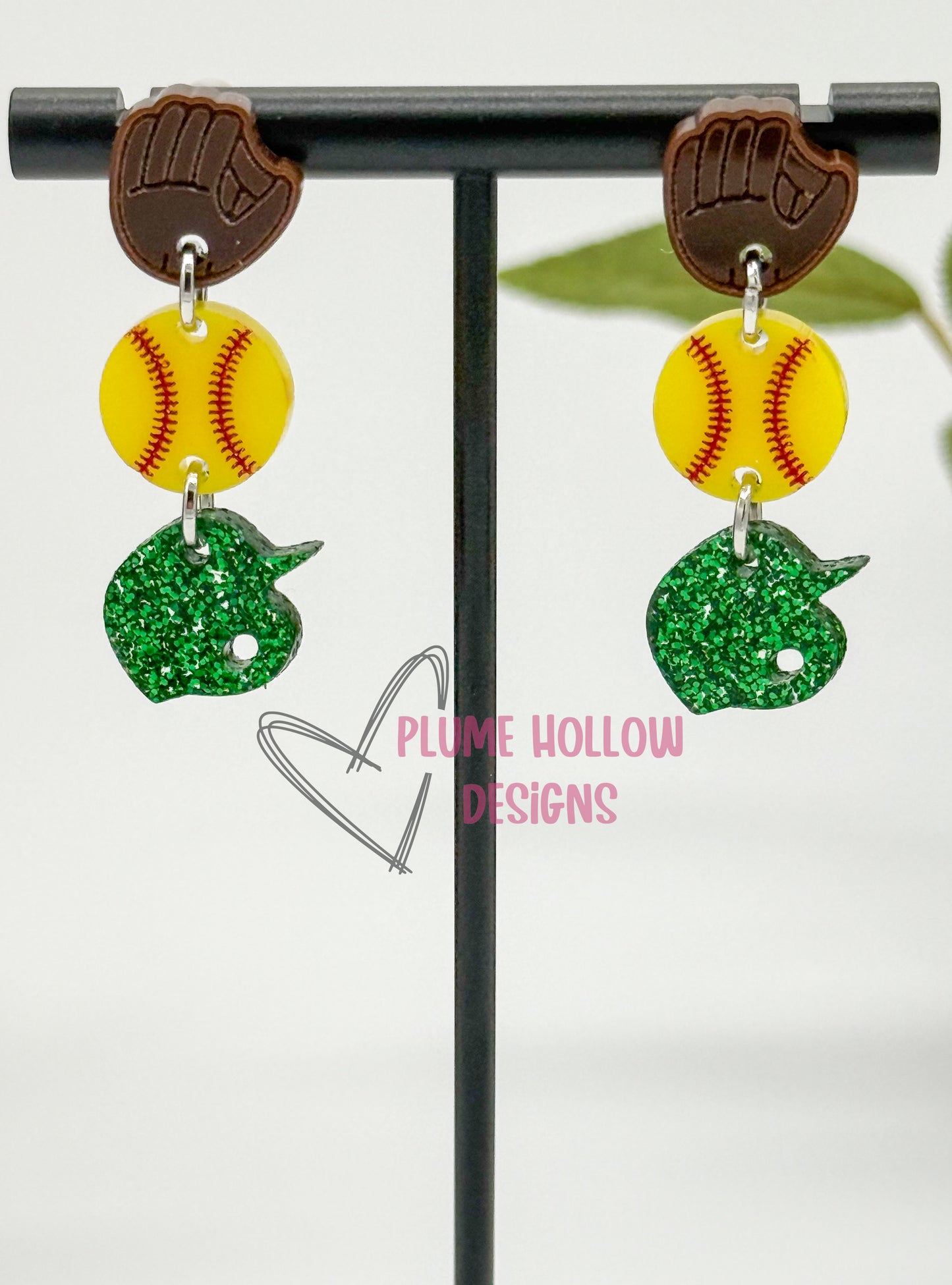 Custom Softball Dangle Earrings