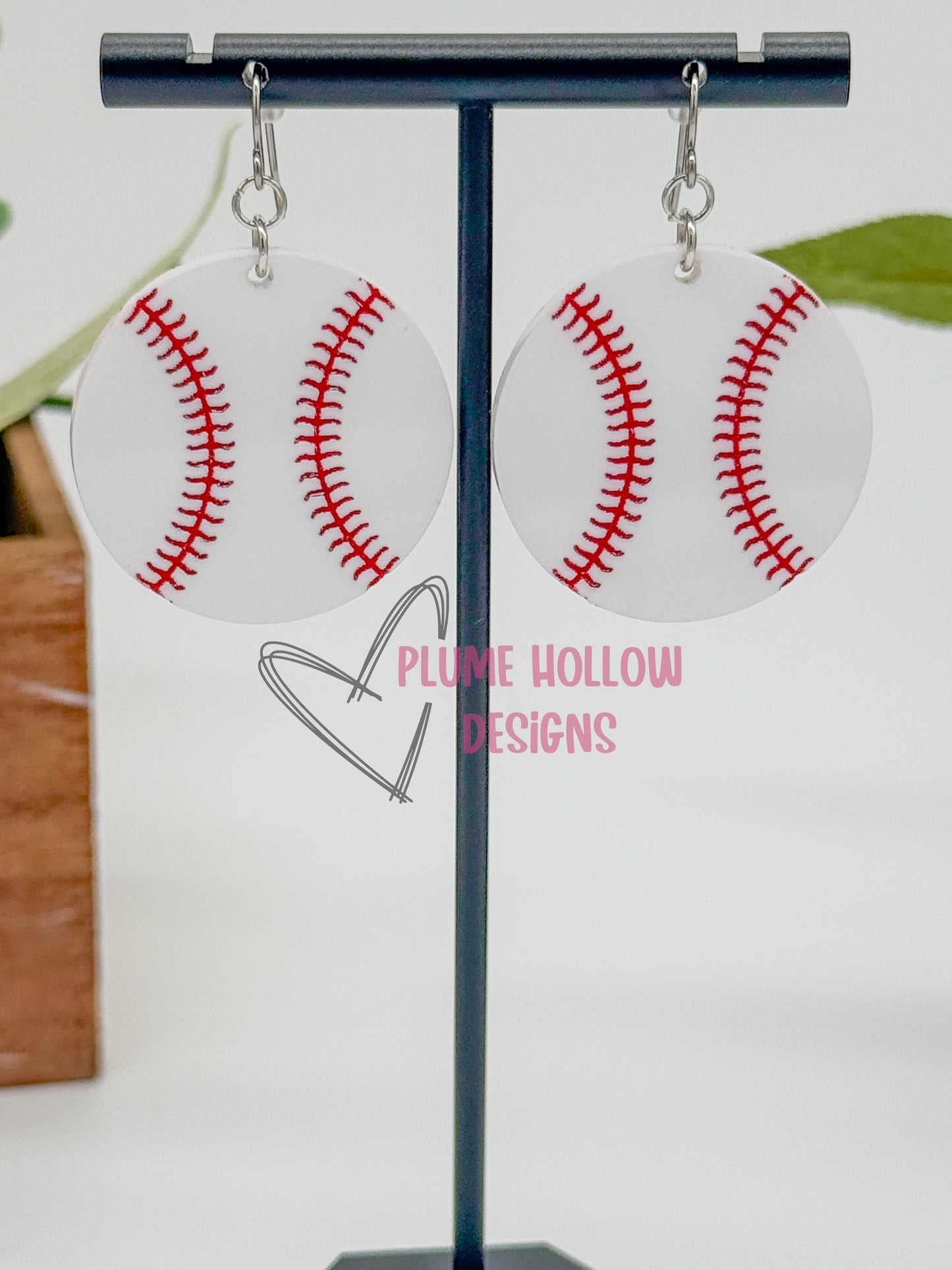Baseball Dangle Earrings