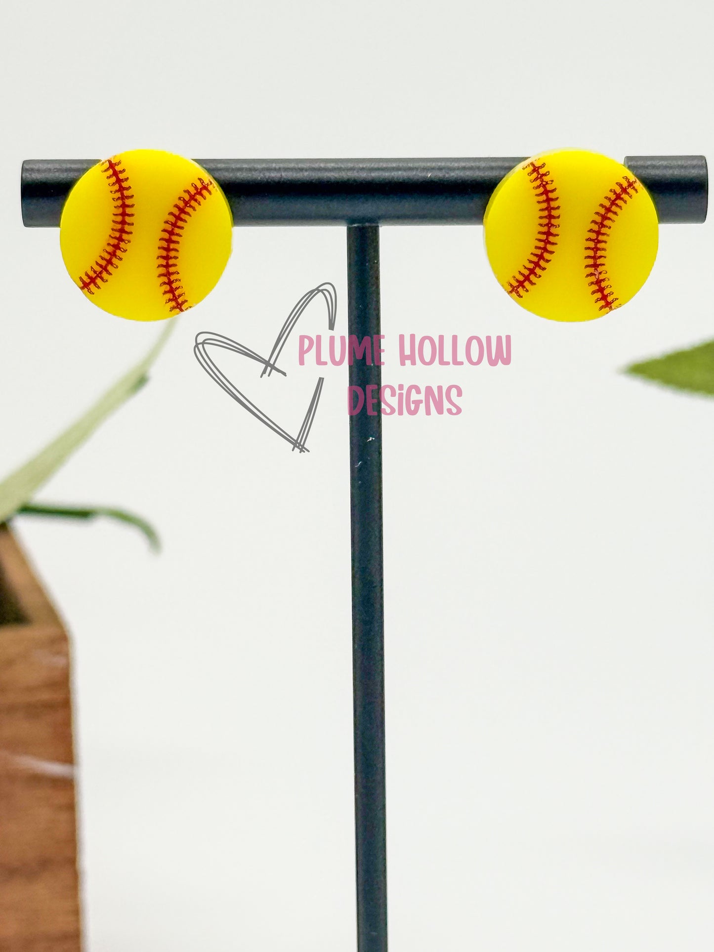 Softball Stud Earrings