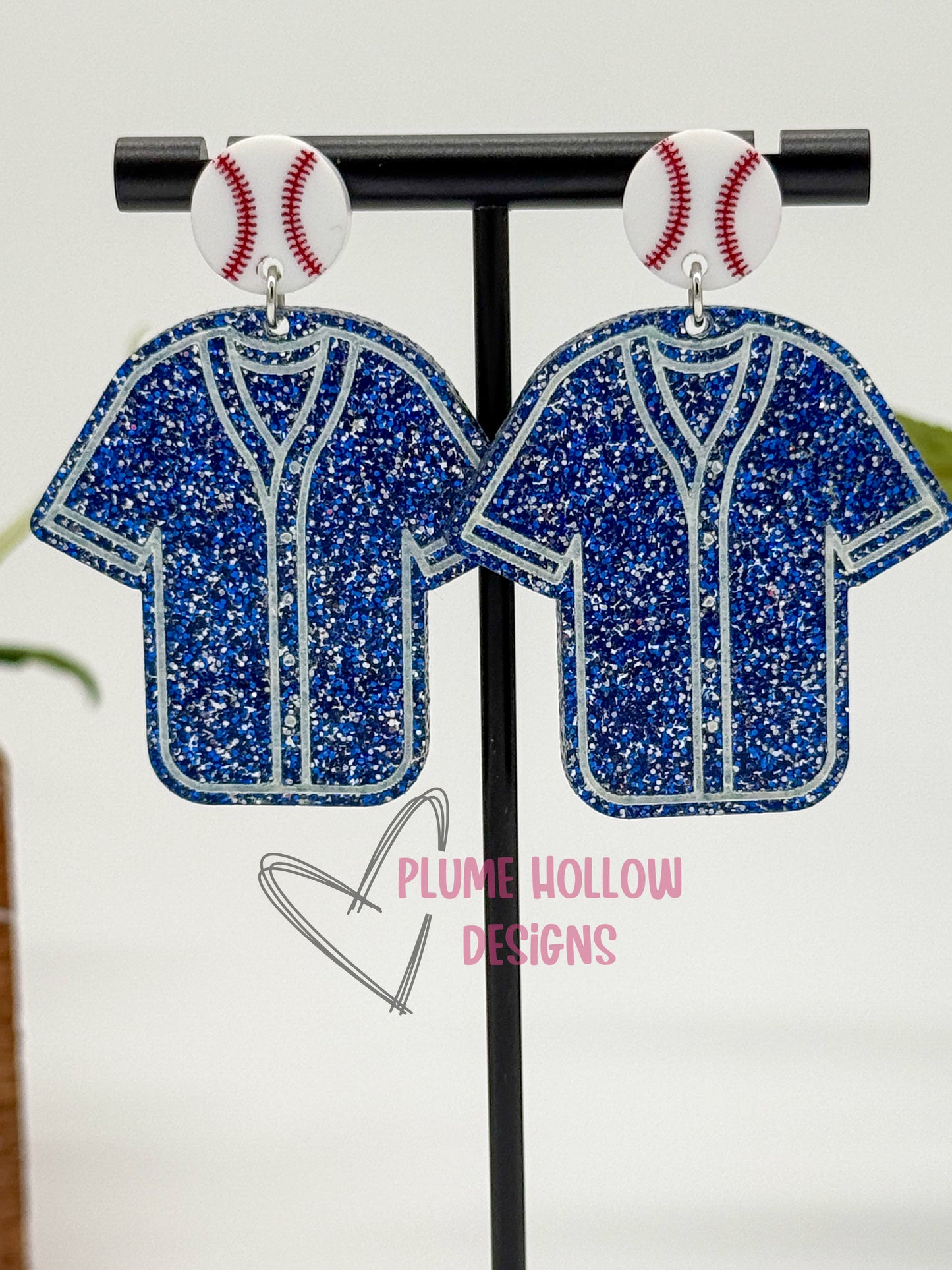 Custom Baseball Jersey Earrings