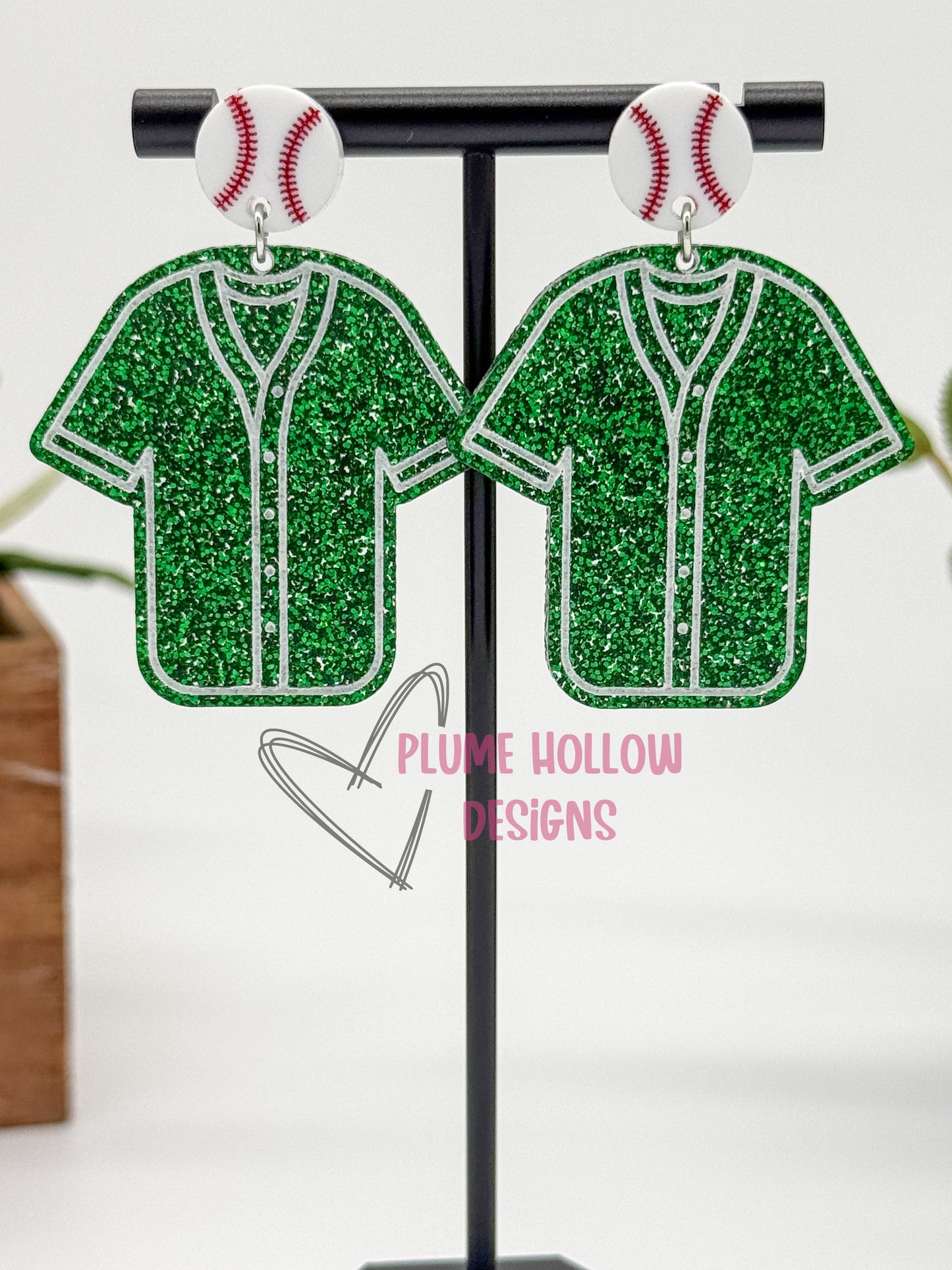 Custom Baseball Jersey Earrings