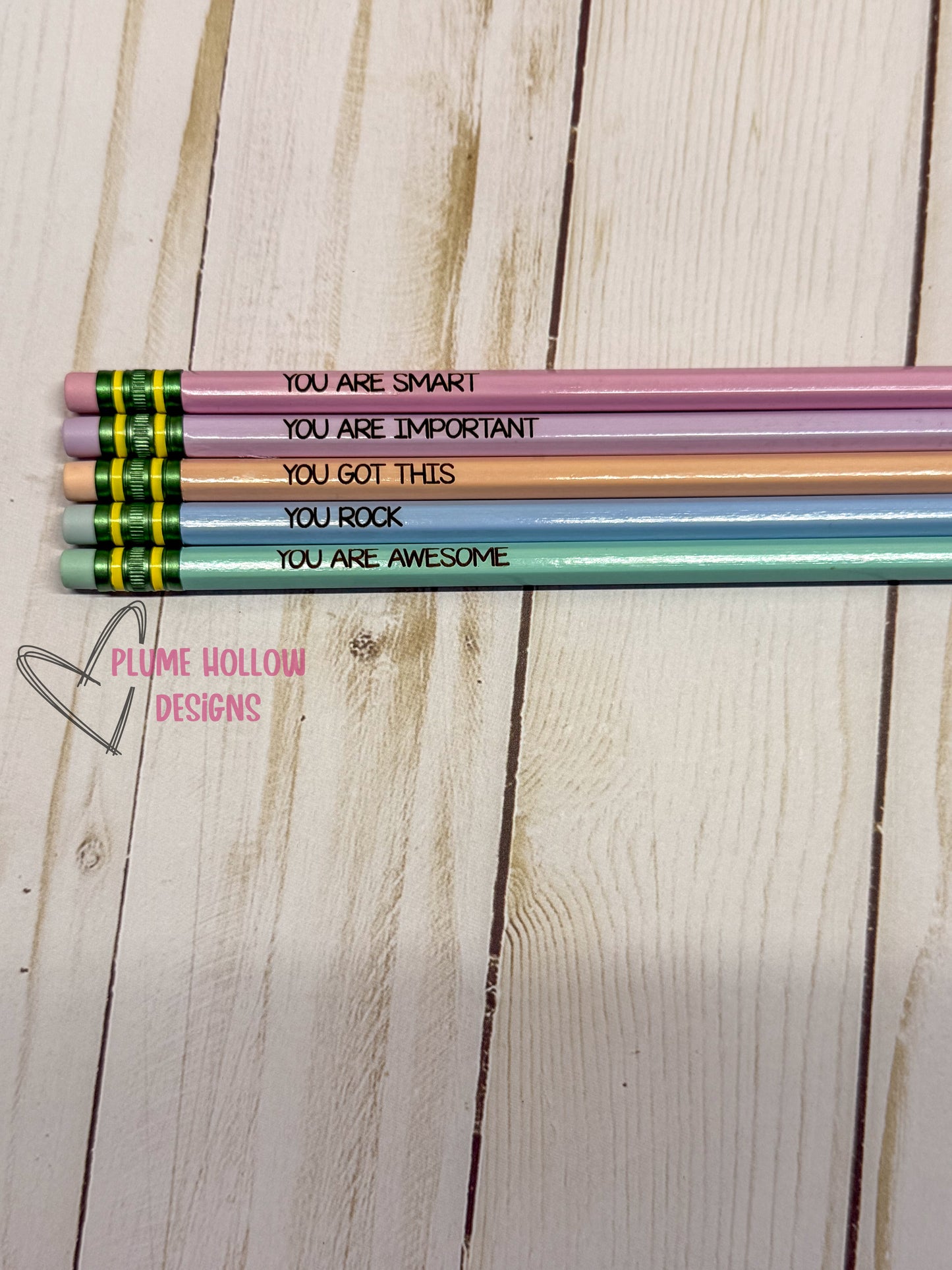 Affirmations Engraved Pastel Pencils--Set of 5