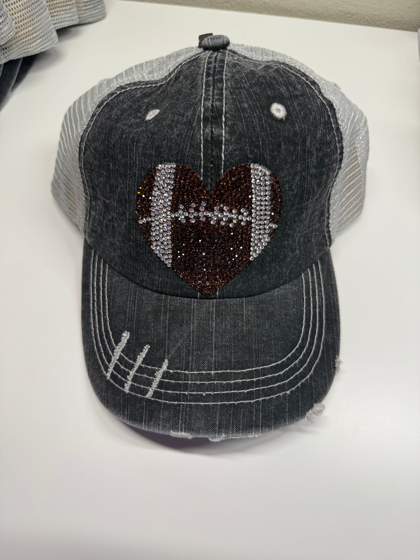 Gemstone Heart Football Hat