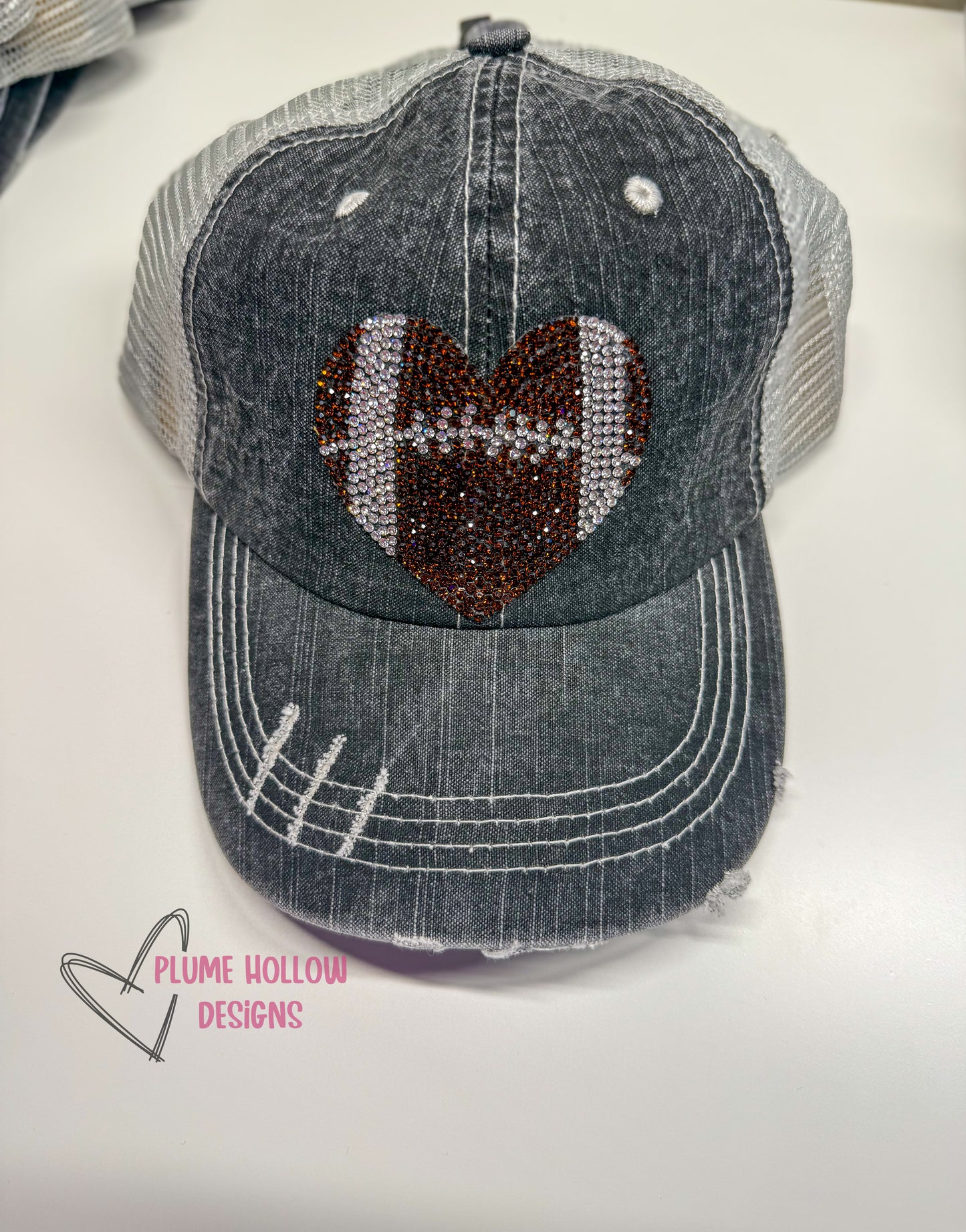 Gemstone Heart Football Hat