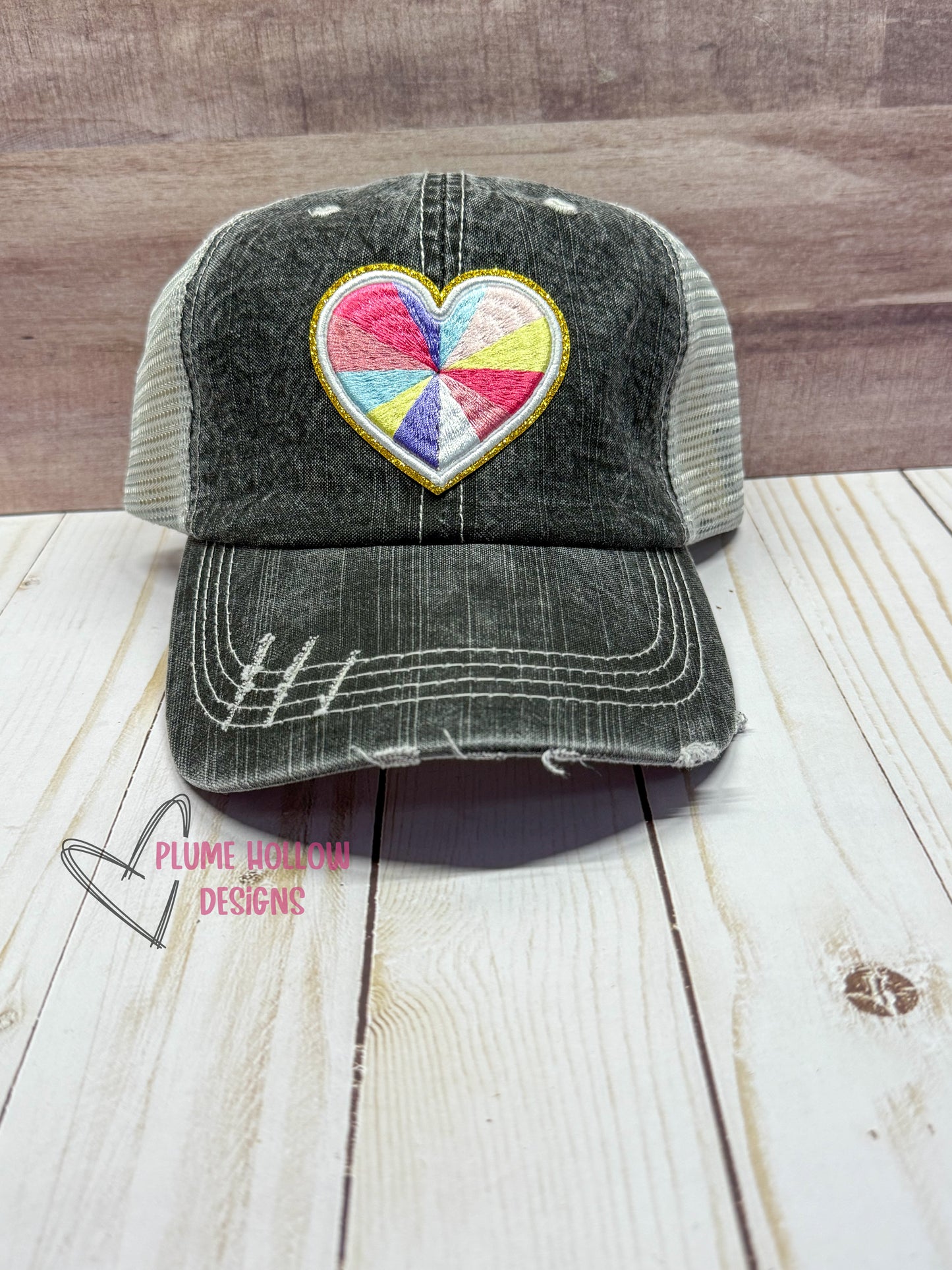 Rainbow Heart Hat
