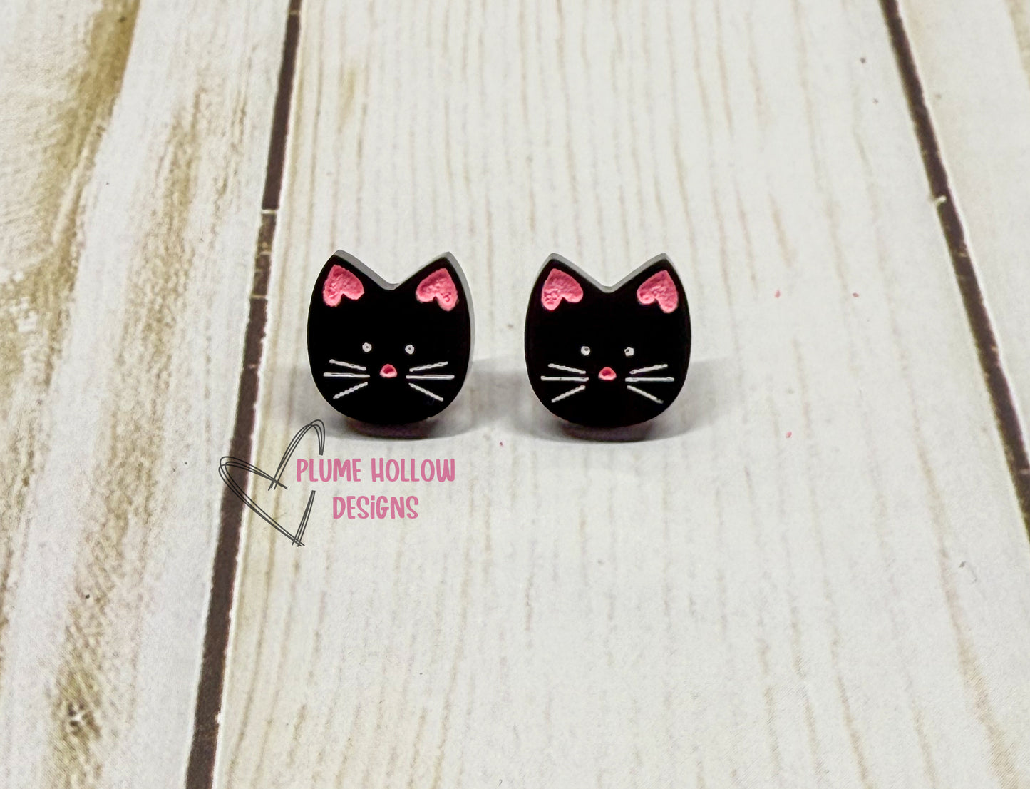 Happy Cat Stud Earrings