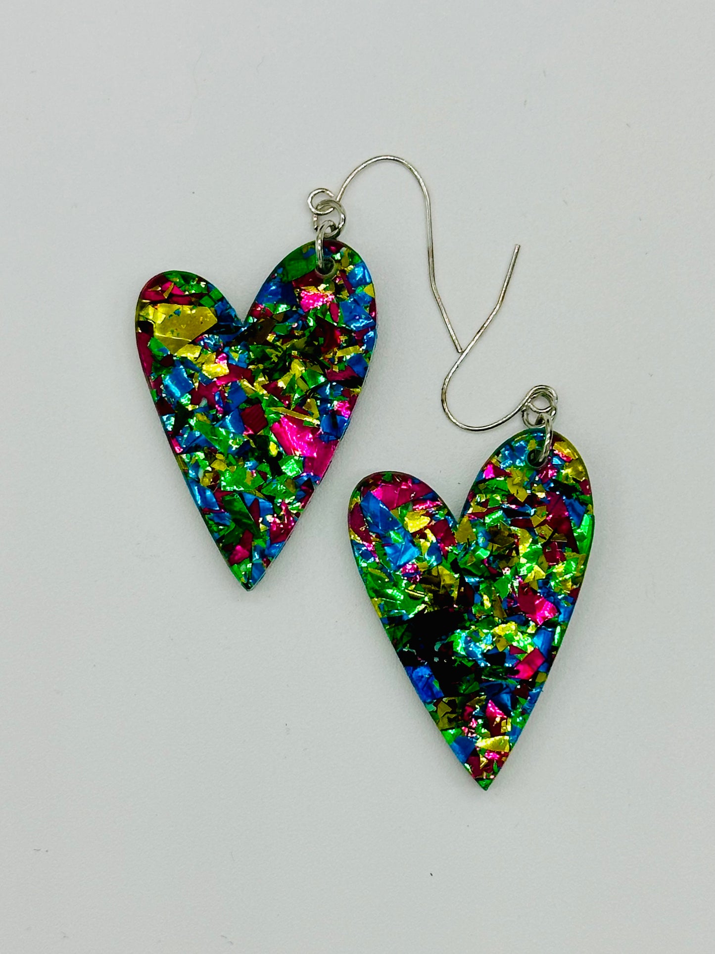 Galaxy Confetti Glitter Heart Earrings