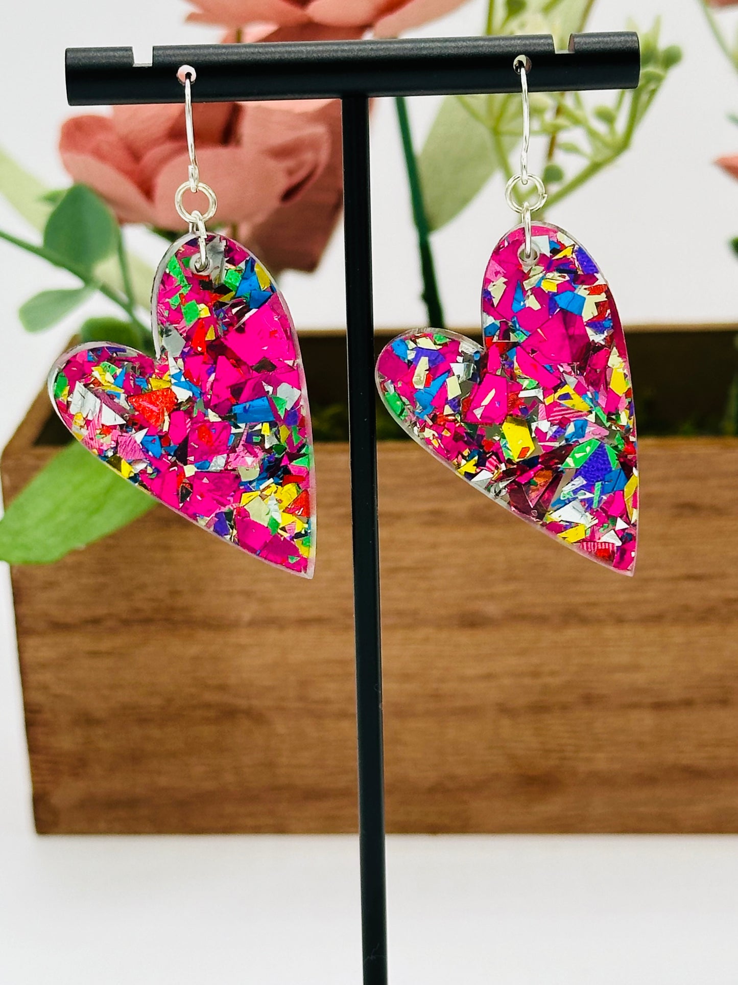 Sweetheart Confetti Heart Earrings