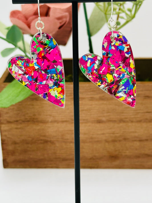 Sweetheart Confetti Heart Earrings