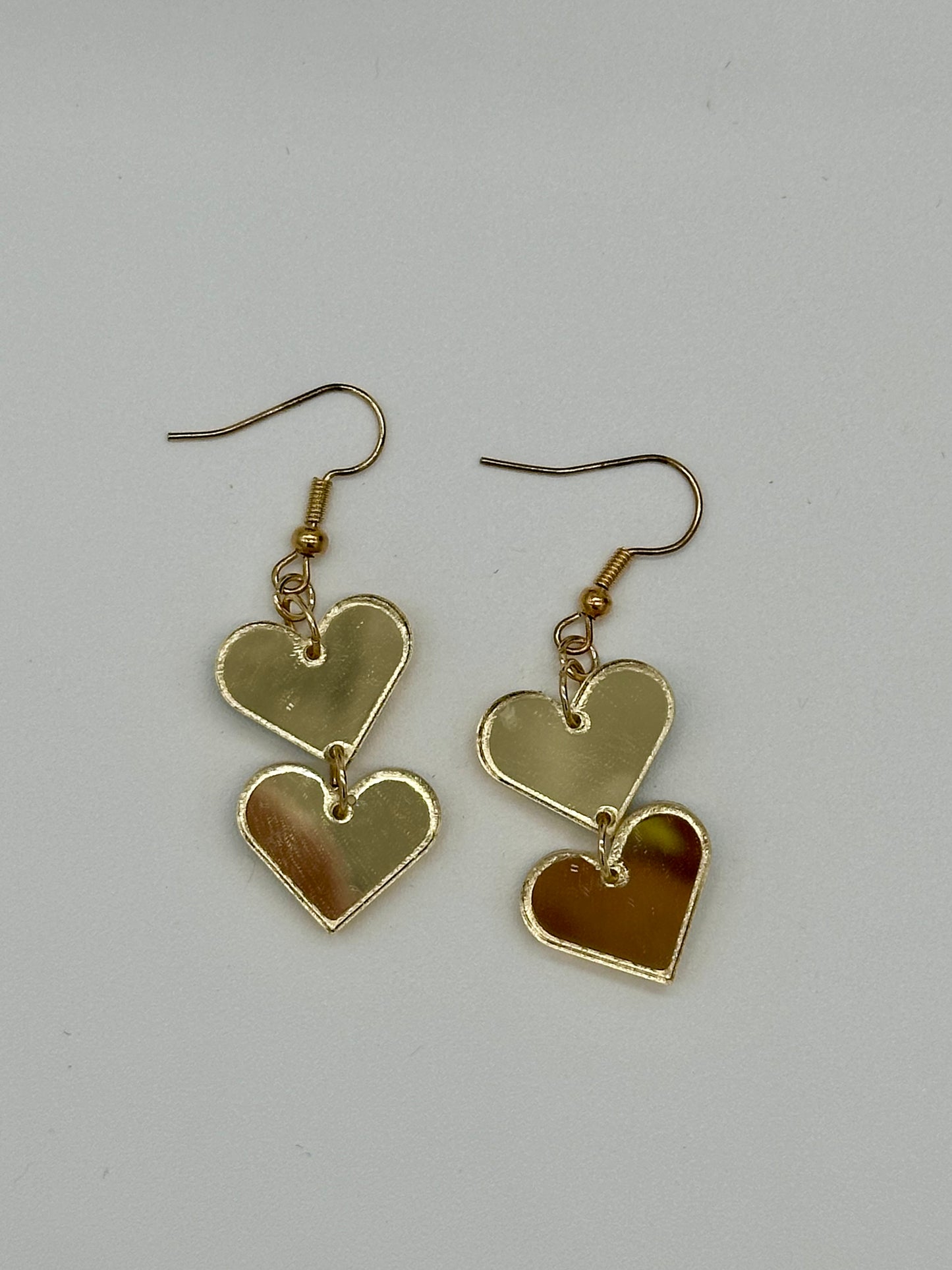 Gold Mirrored Heart Earrings