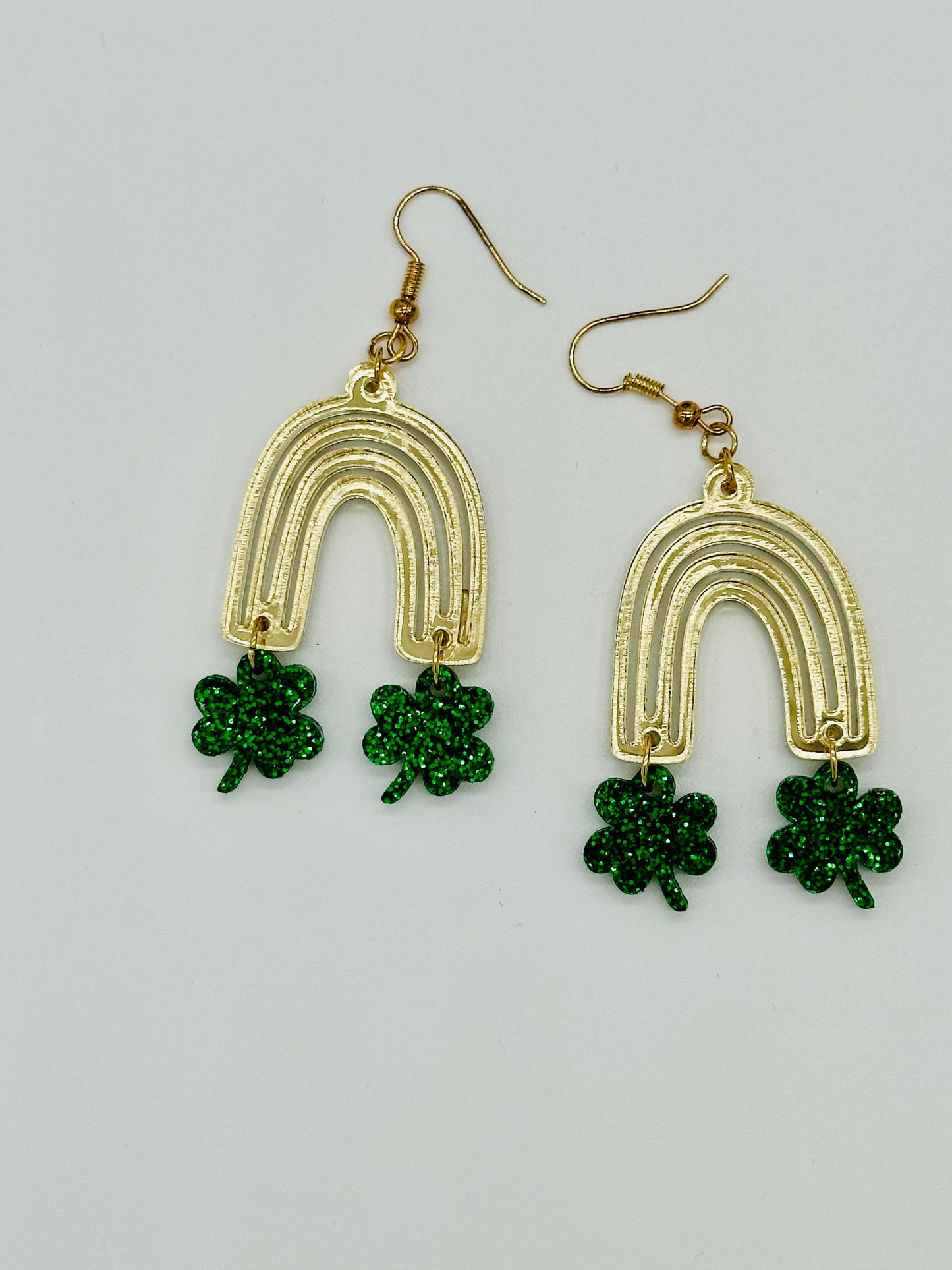 St. Patrick's Day Gold Rainbow Earrings