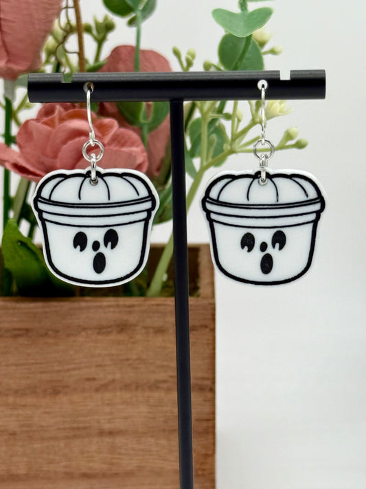 Halloween Ghost Bucket Dangle Earrings