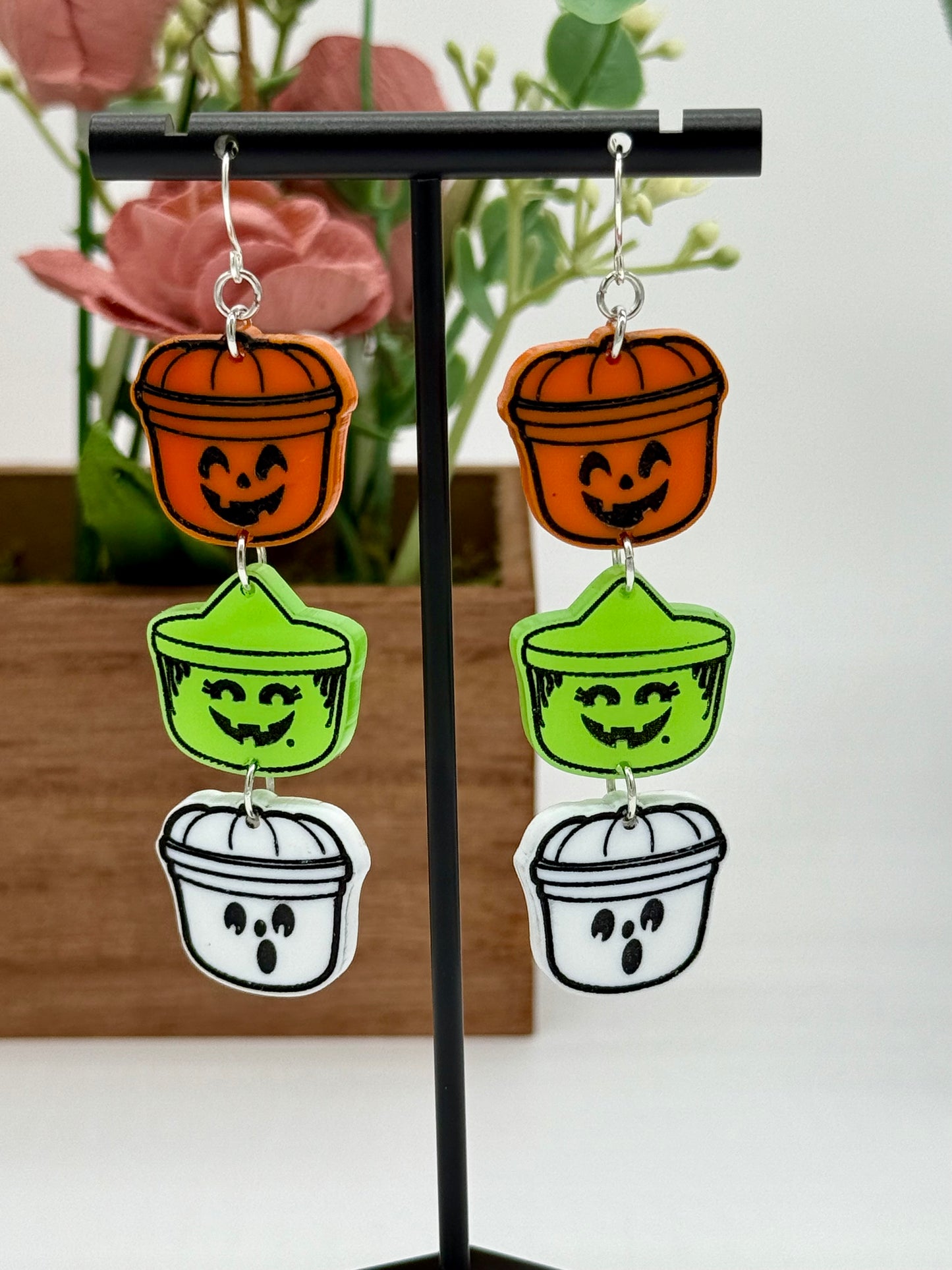 Halloween Bucket Dangle Earrings