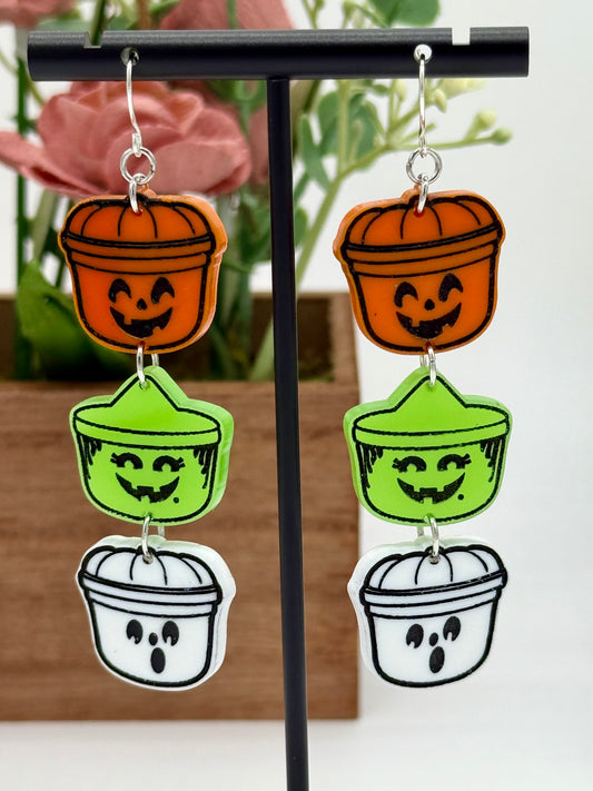 Halloween Bucket Dangle Earrings