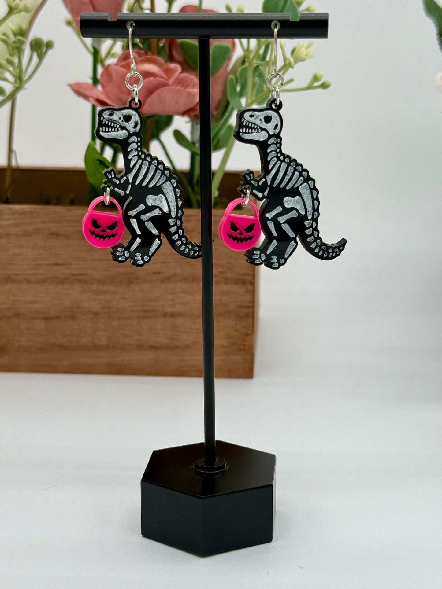 Dino Skeleton Dangle Earrings