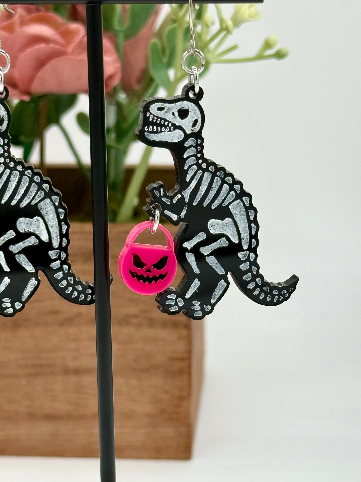 Dino Skeleton Dangle Earrings