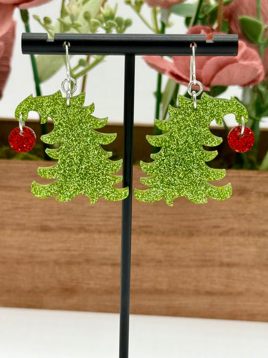 Grouchy Christmas Tree Earrings