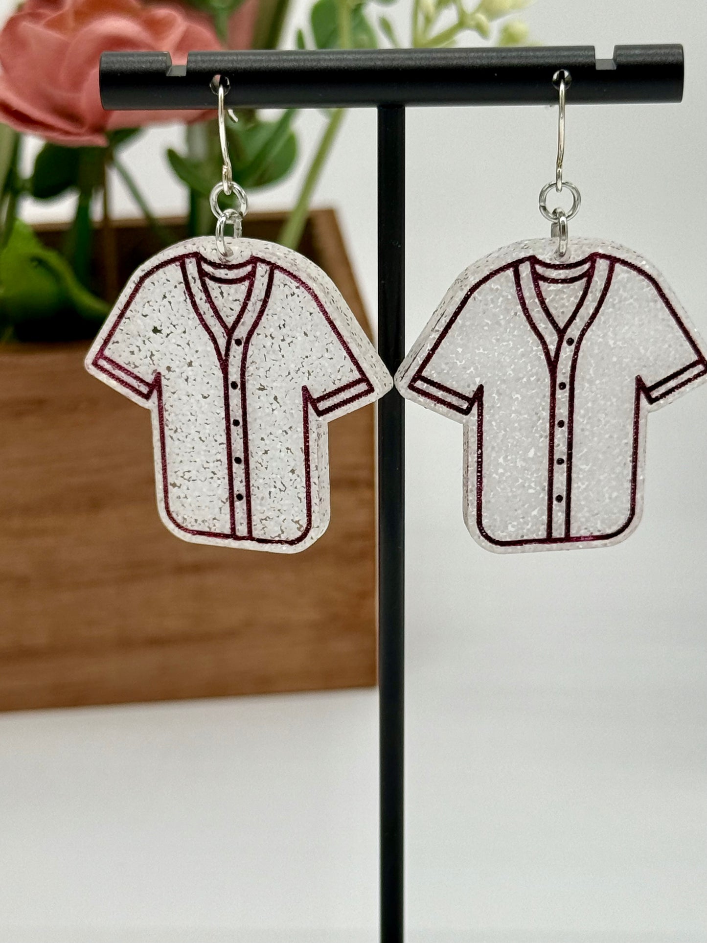 Baseball Jersey Earrings