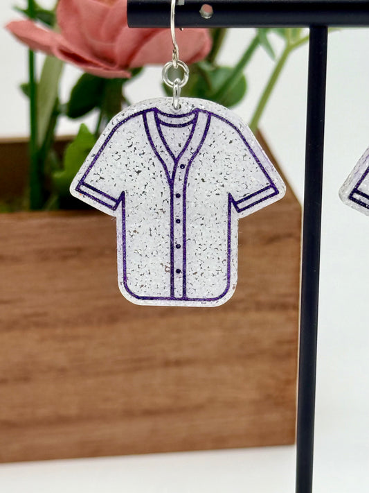 Baseball Jersey Earrings