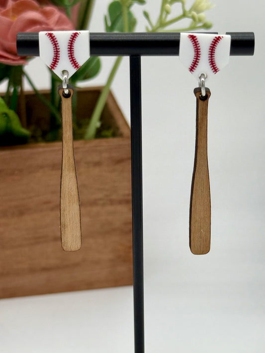 Baseball Bat Earrings