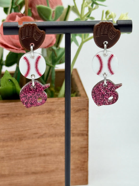 Custom Baseball Dangle Earrings