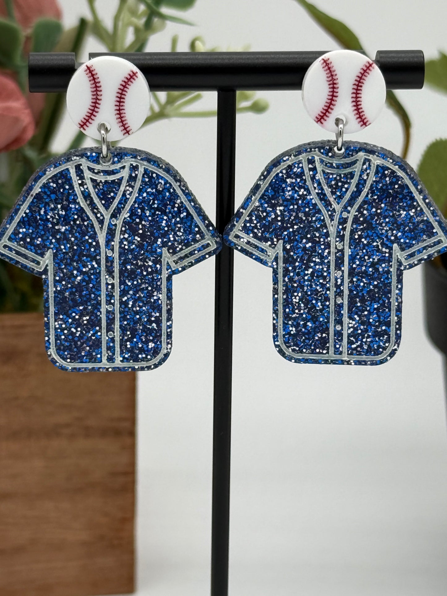 Custom Baseball Jersey Earrings