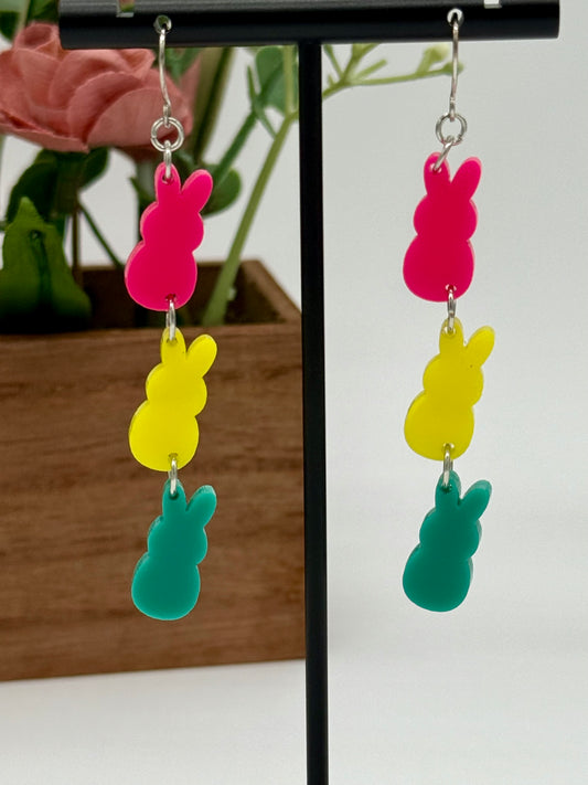 3 Bunny Dangle Earrings