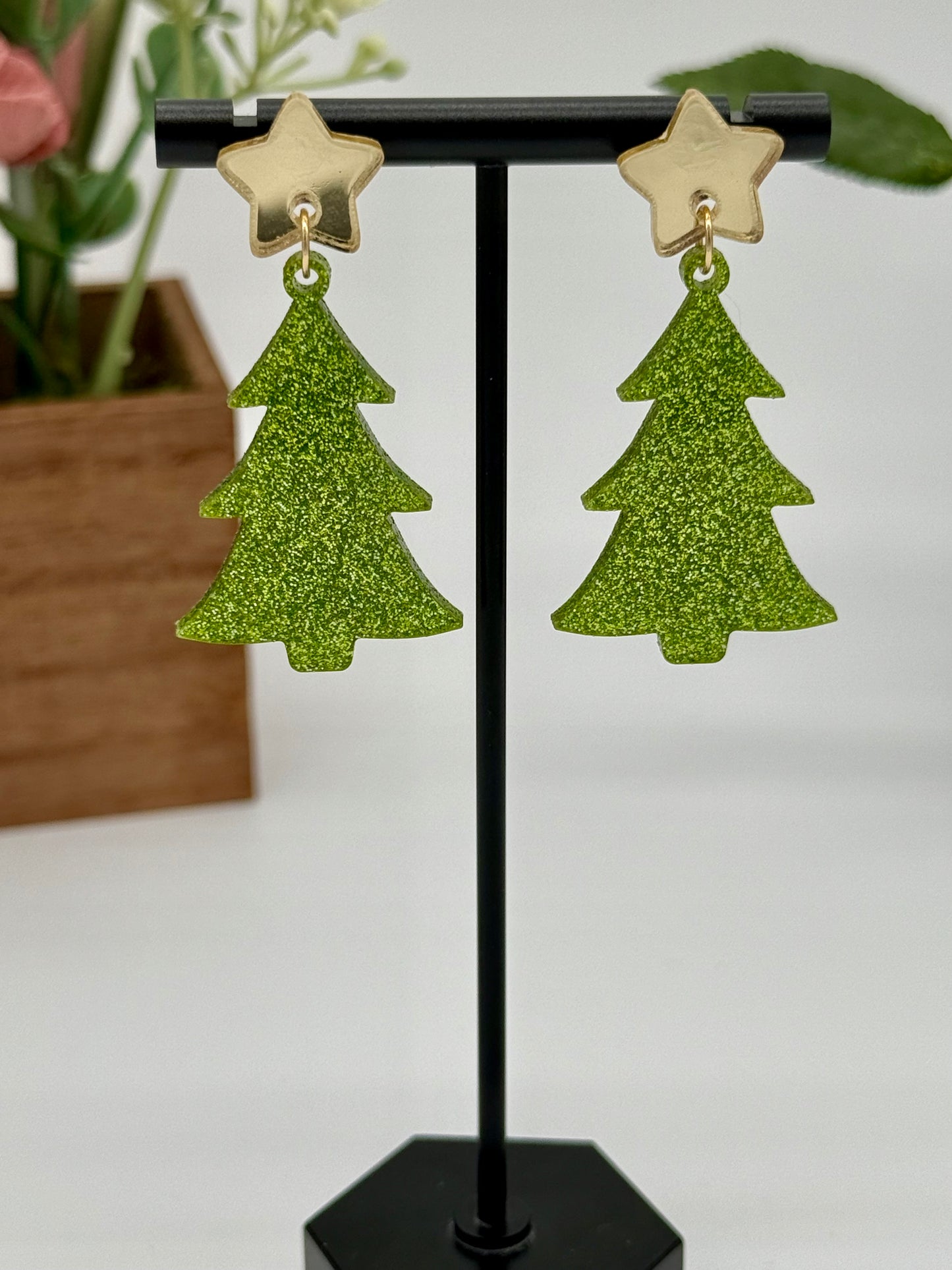 Lime Green Glitter Christmas Tree