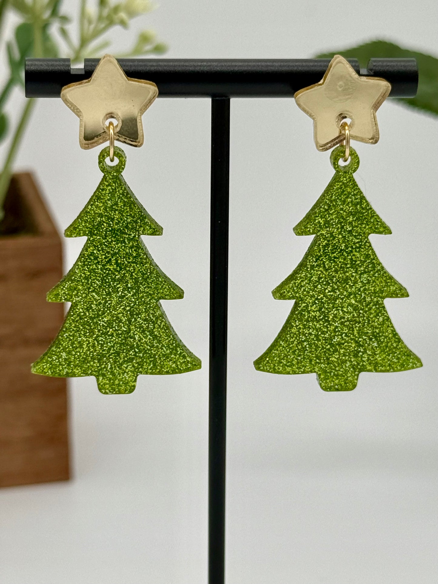 Lime Green Glitter Christmas Tree