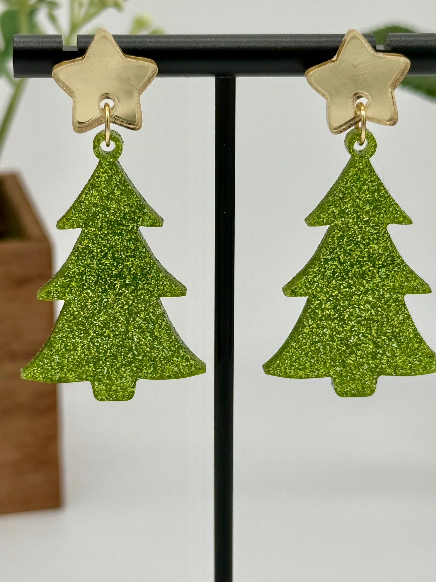 Lime Green Glitter Christmas Tree