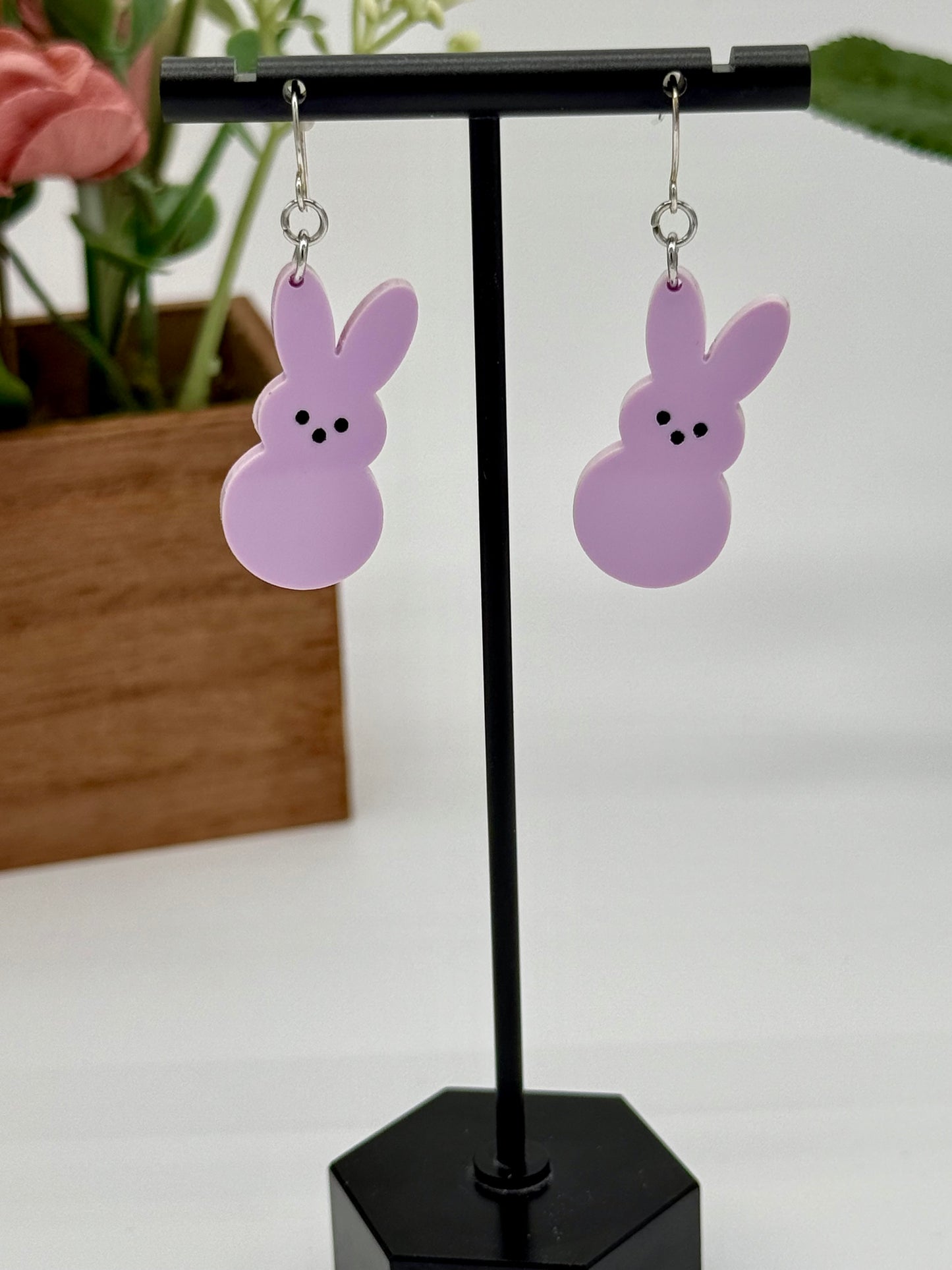 Lavender Marshmallow Bunny Dangle Earring