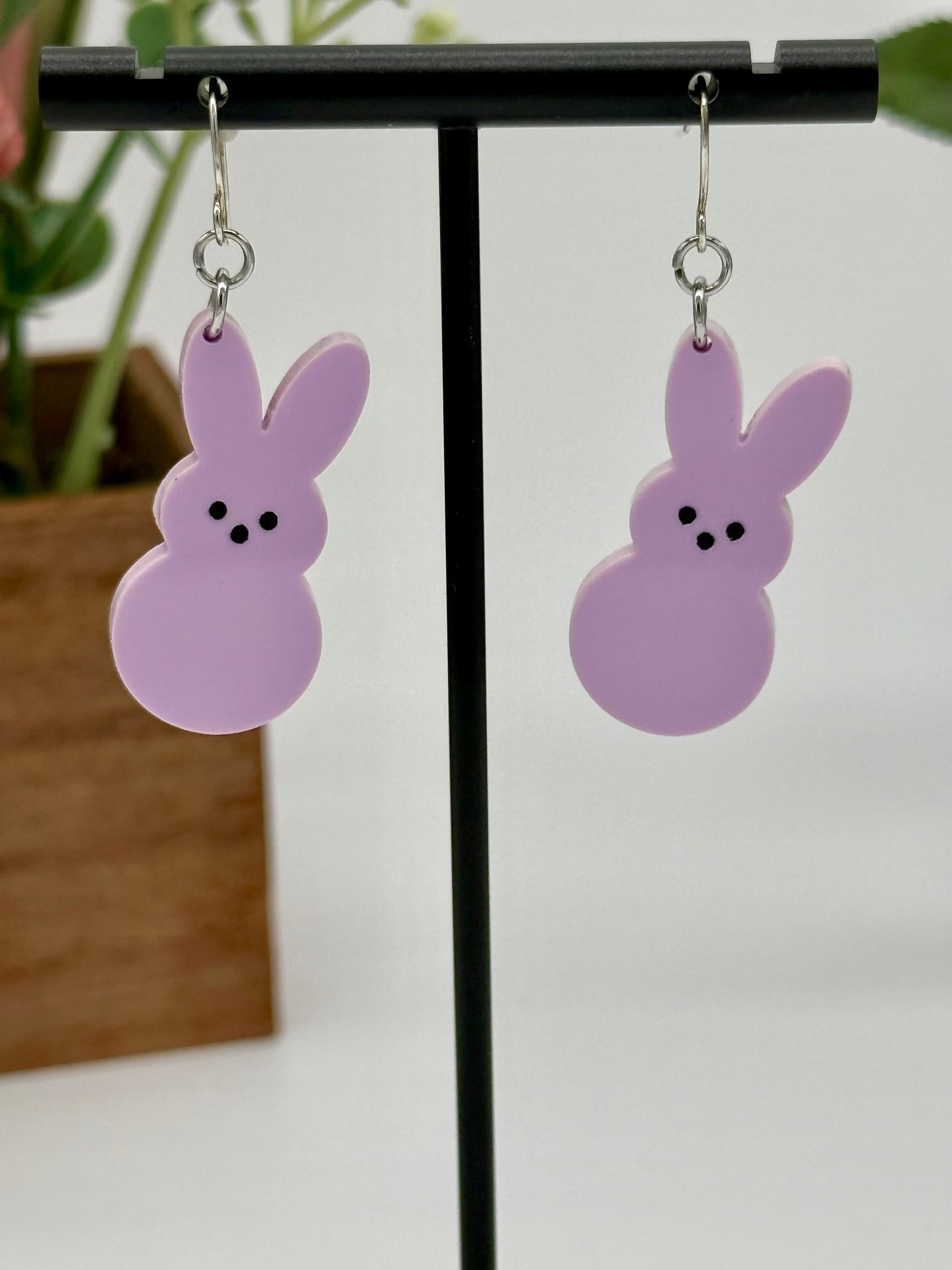 Lavender Marshmallow Bunny Dangle Earring