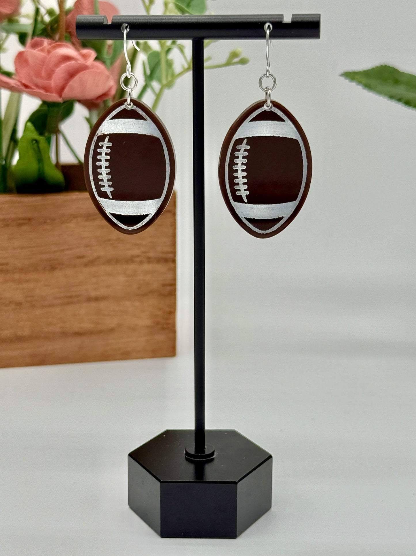 Football Dangle Earrings