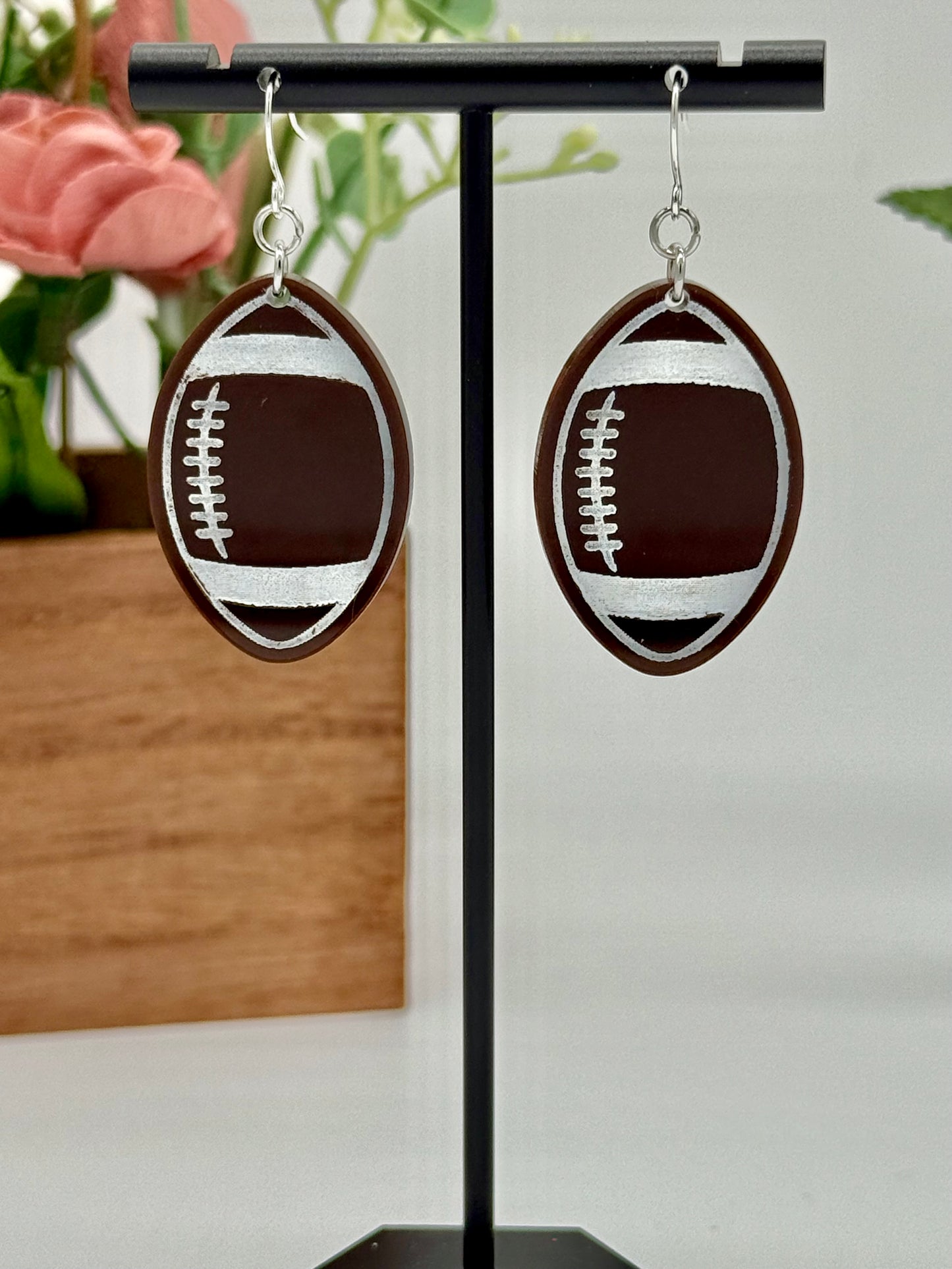 Football Dangle Earrings