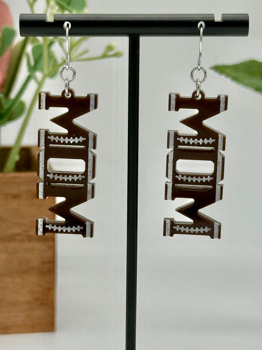 Football Mom Dangle Earrings